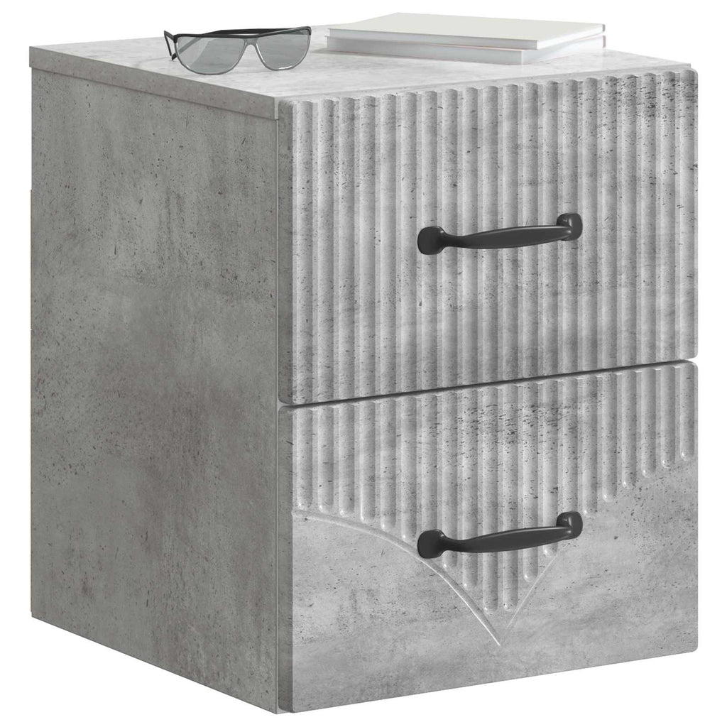 vidaXL Wisząca Szafka Nocna 2 pcs Betonowy szary 34,5 x 33 x 40 cm