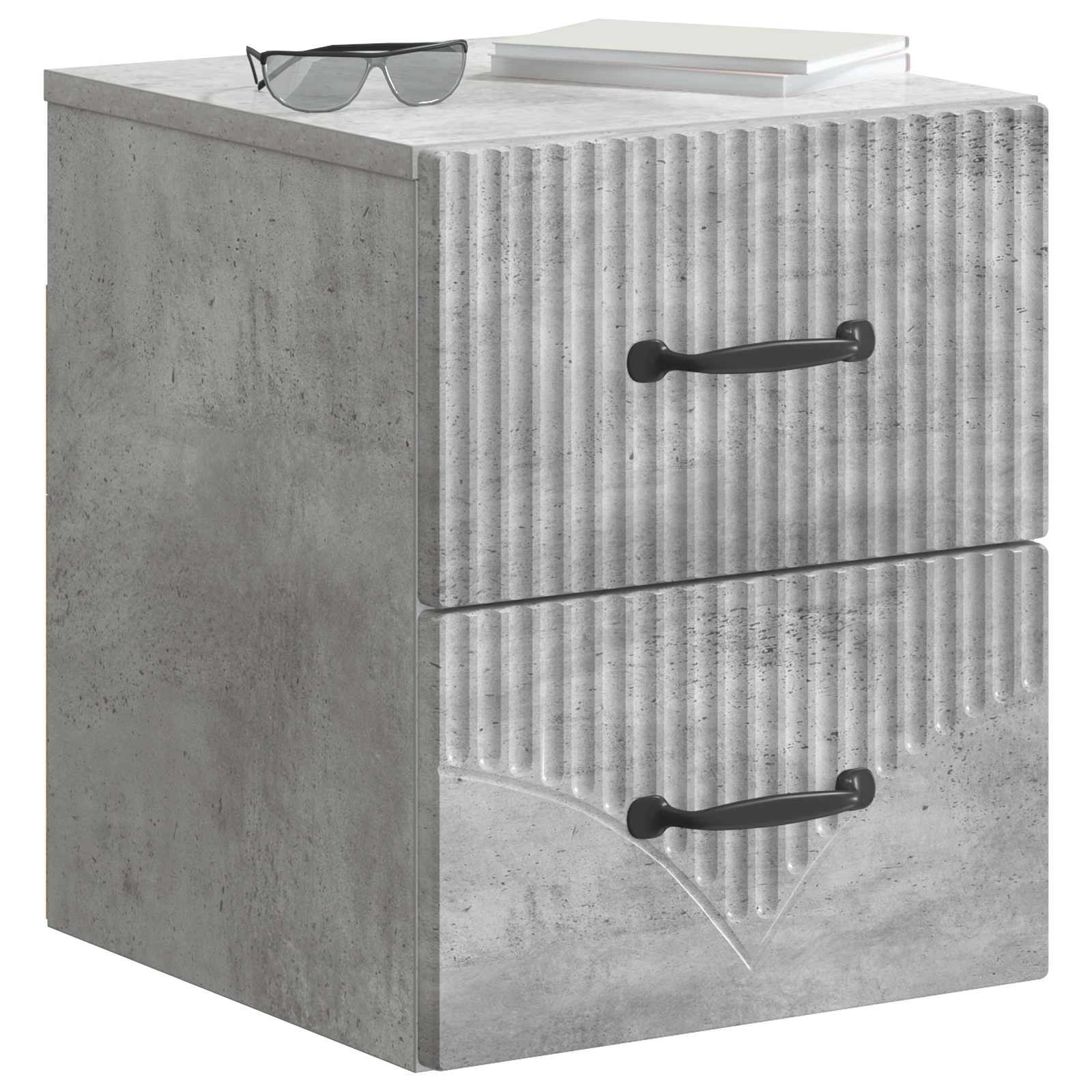 vidaXL Wisząca Szafka Nocna 2 pcs Betonowy szary 34,5 x 33 x 40 cm
