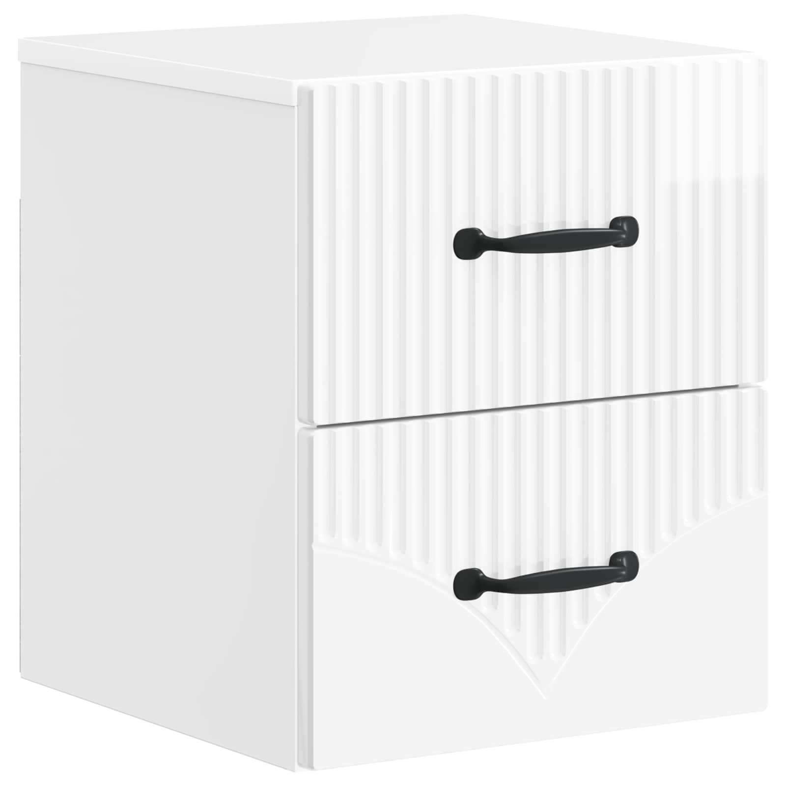 vidaXL Wisząca Szafka Nocna z szufladą 2 pcs Biały wysoki połysk