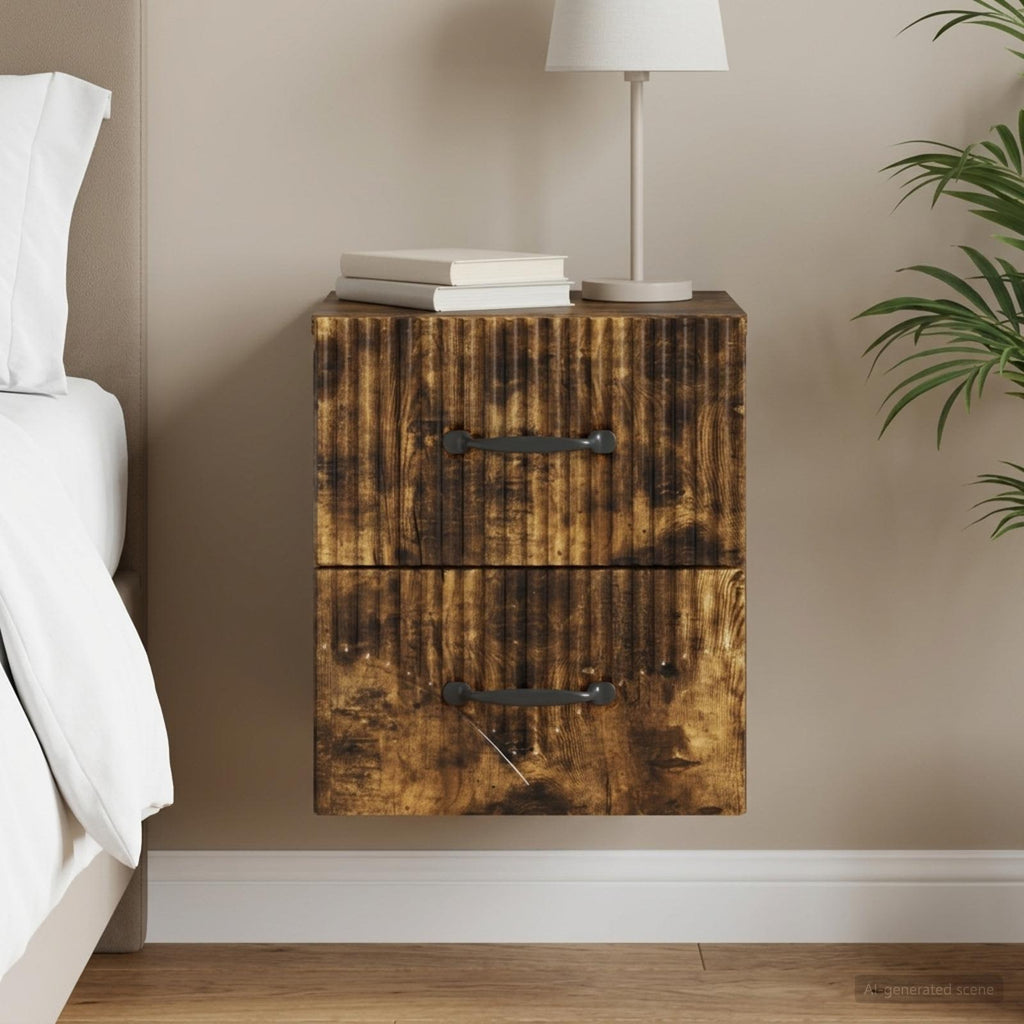 vidaXL Wisząca Szafka Nocna z szufladą Dąb wędzony 34,5 x 33 x 40 cm
