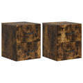 vidaXL Wisząca Szafka Nocna 2 pcs Dąb wędzony 34,5 x 33 x 40 cm