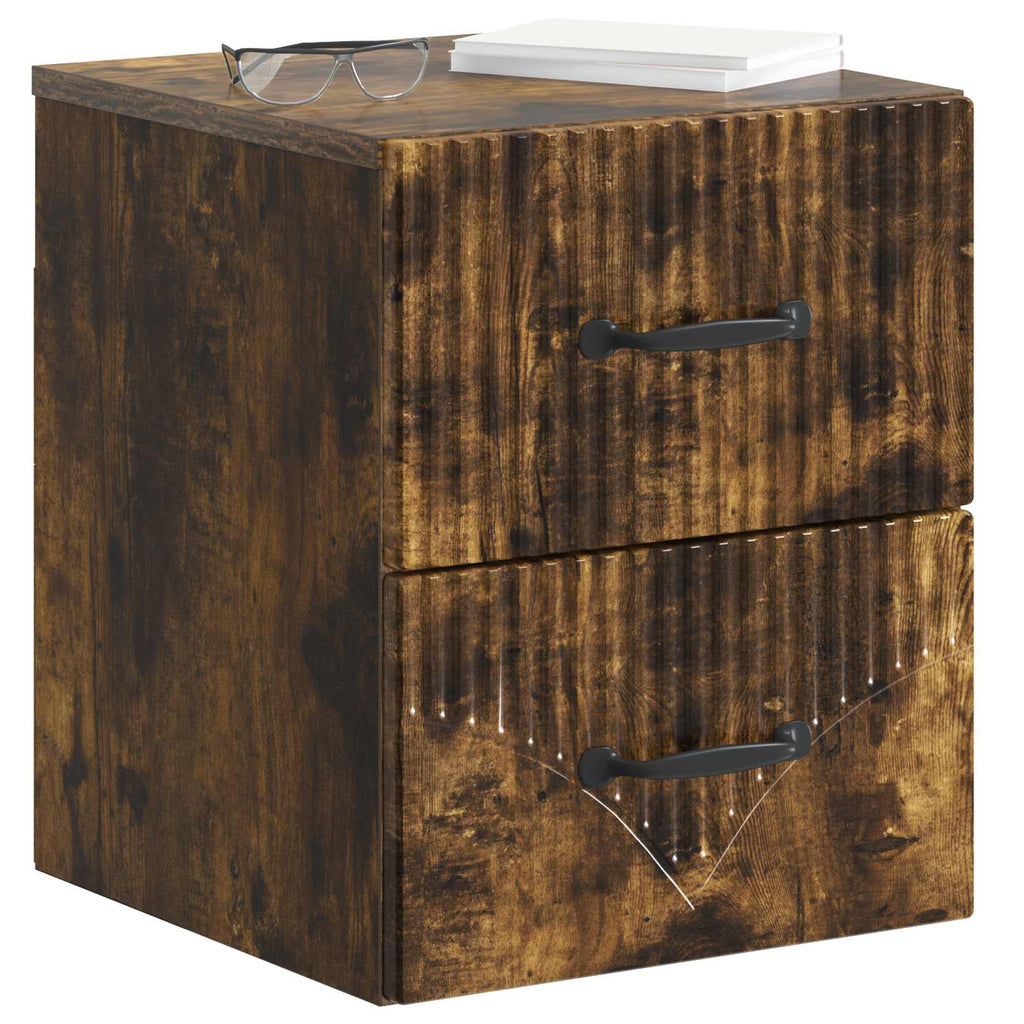 vidaXL Wisząca Szafka Nocna 2 pcs Dąb wędzony 34,5 x 33 x 40 cm