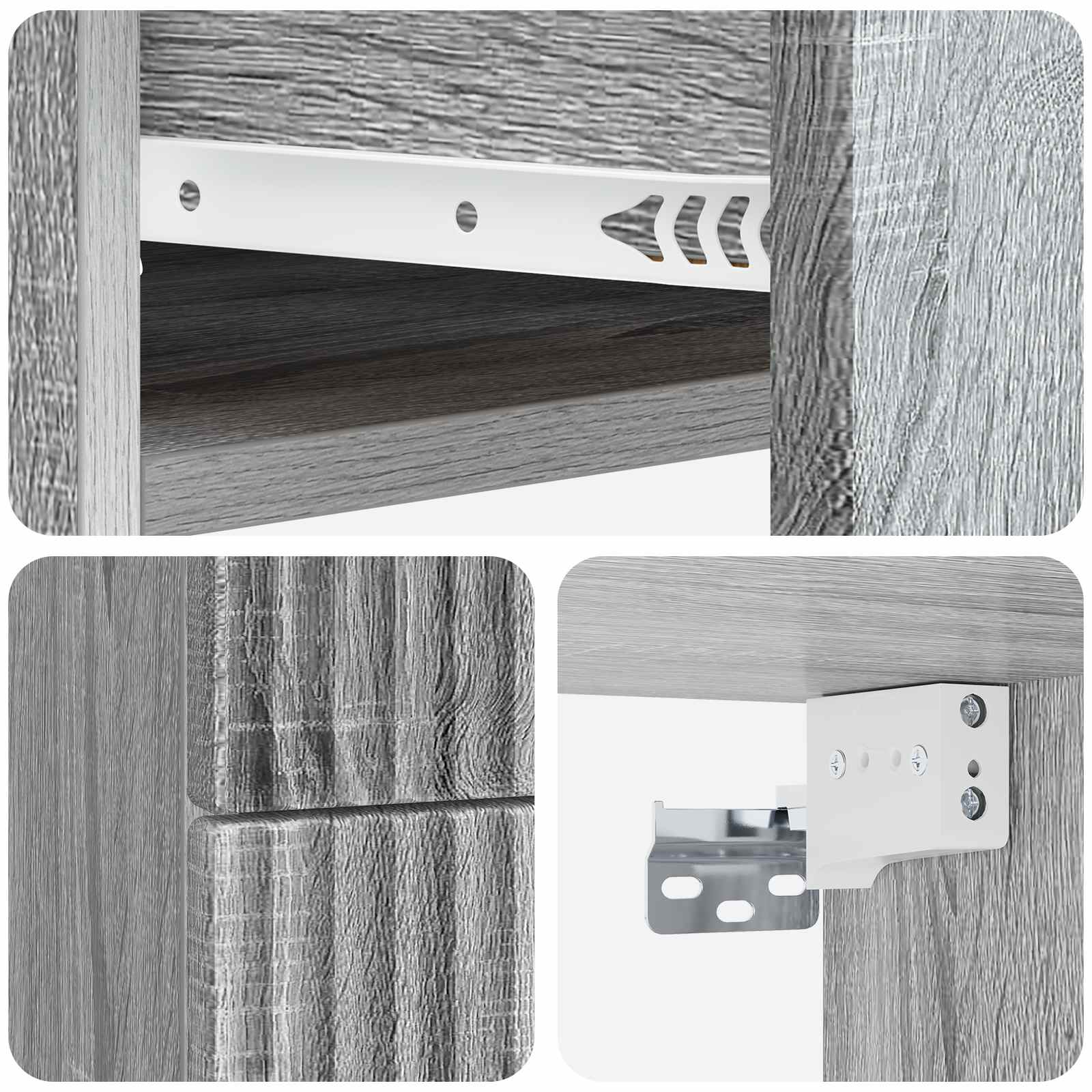 vidaXL Wisząca Szafka Nocna 2 pcs Szary Sonoma 34,5 x 33 x 40 cm