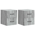 vidaXL Wisząca Szafka Nocna 2 pcs Szary Sonoma 34,5 x 33 x 40 cm
