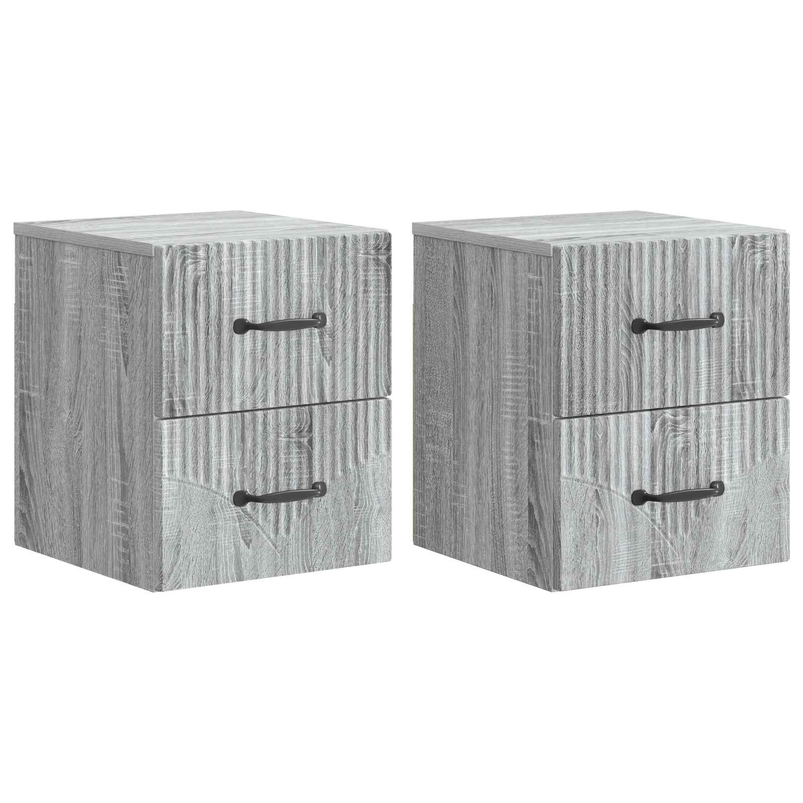 vidaXL Wisząca Szafka Nocna 2 pcs Szary Sonoma 34,5 x 33 x 40 cm