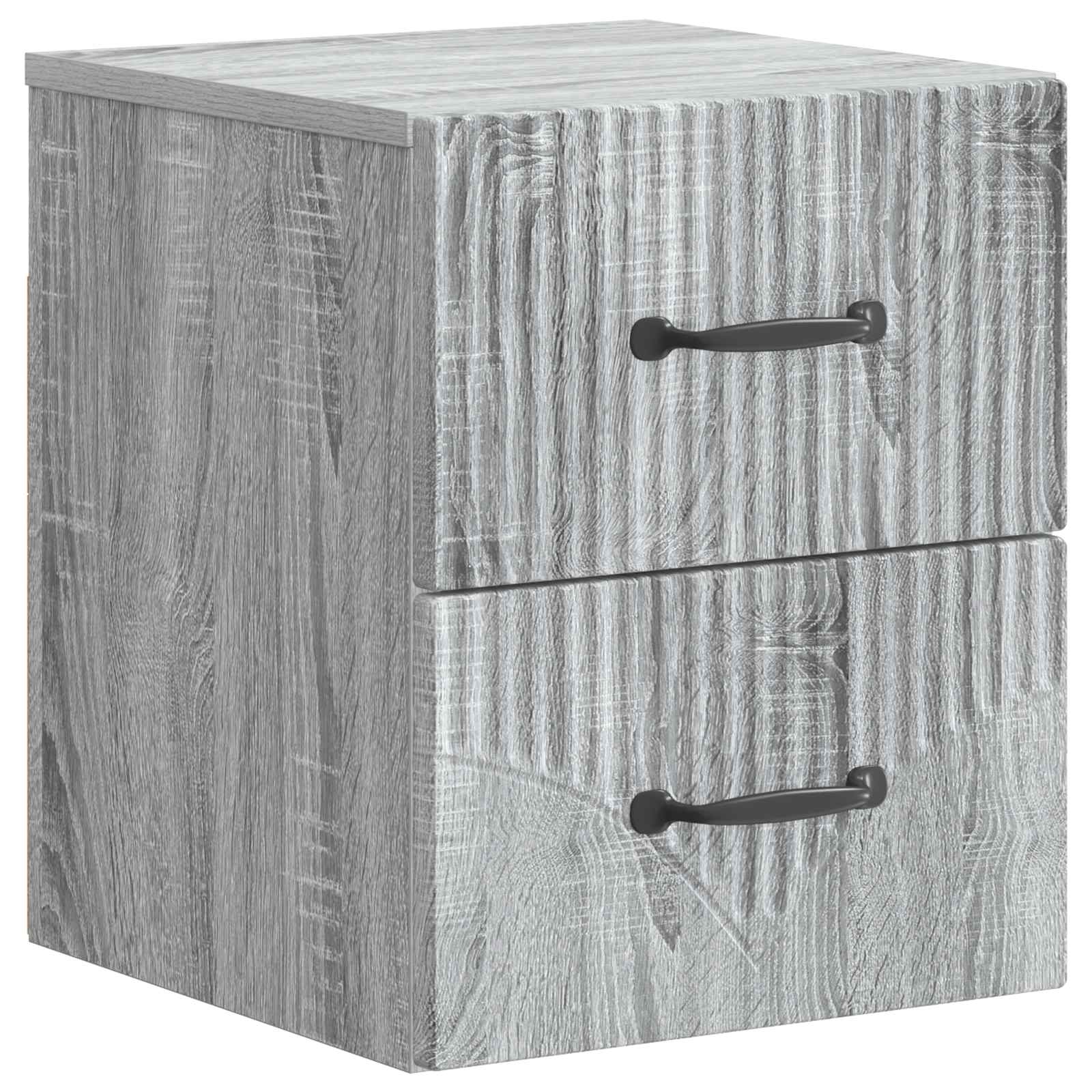 vidaXL Wisząca Szafka Nocna 2 pcs Szary Sonoma 34,5 x 33 x 40 cm