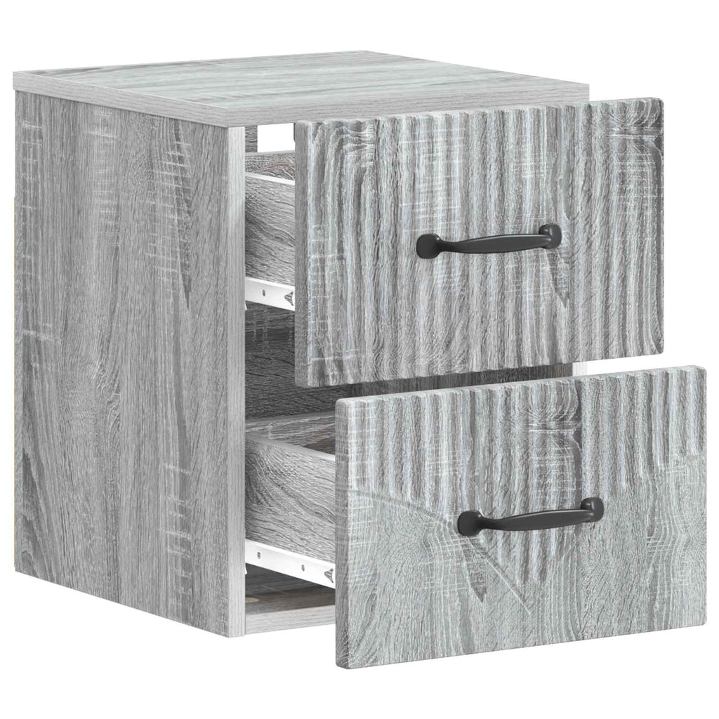 vidaXL Wisząca Szafka Nocna 2 pcs Szary Sonoma 34,5 x 33 x 40 cm