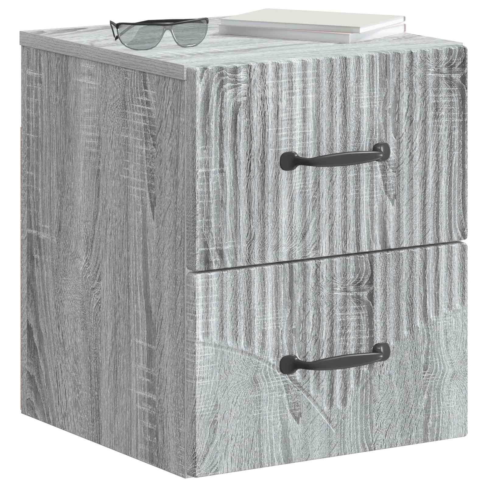 vidaXL Wisząca Szafka Nocna 2 pcs Szary Sonoma 34,5 x 33 x 40 cm