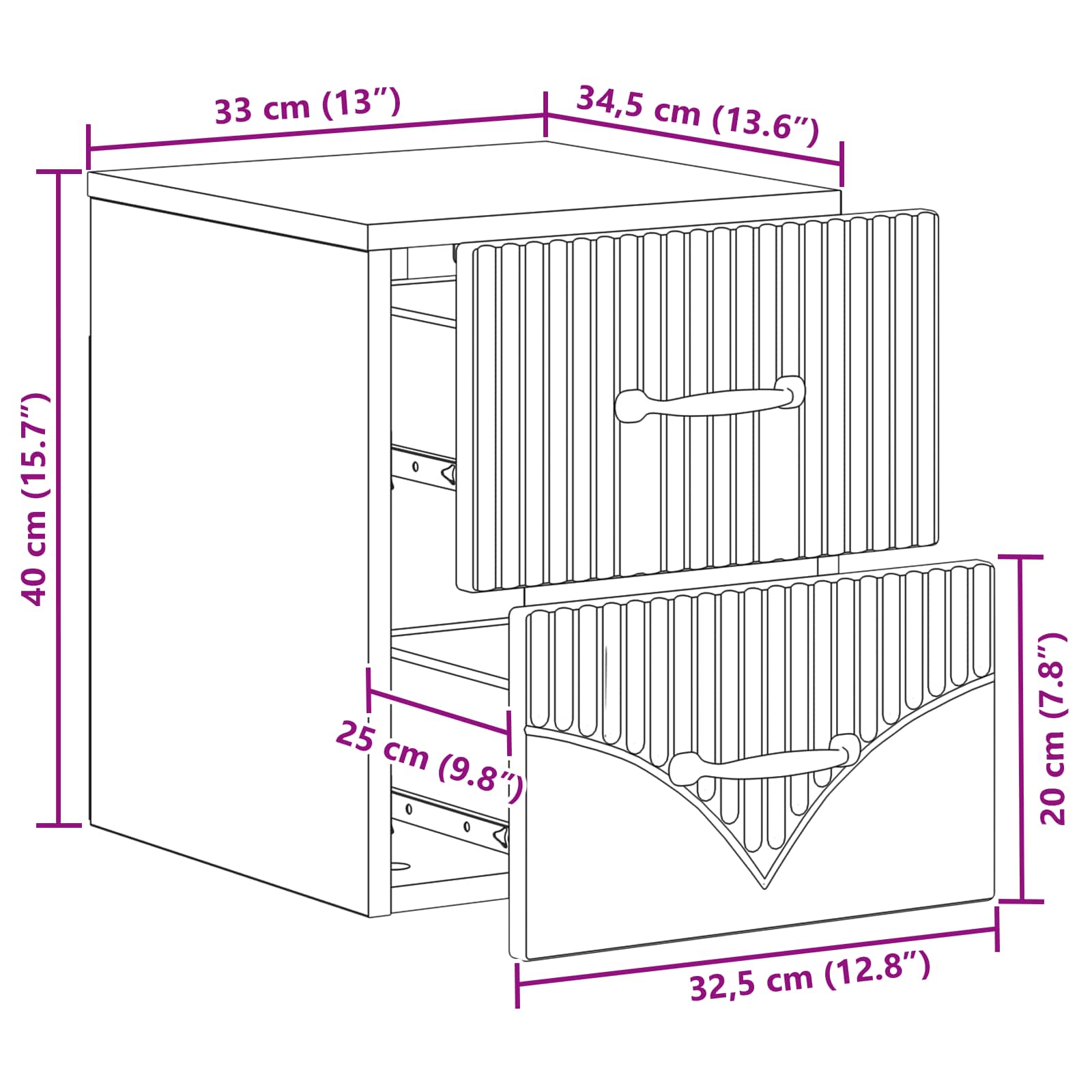 vidaXL Wisząca Szafka Nocna 2 pcs Szary Sonoma 34,5 x 33 x 40 cm