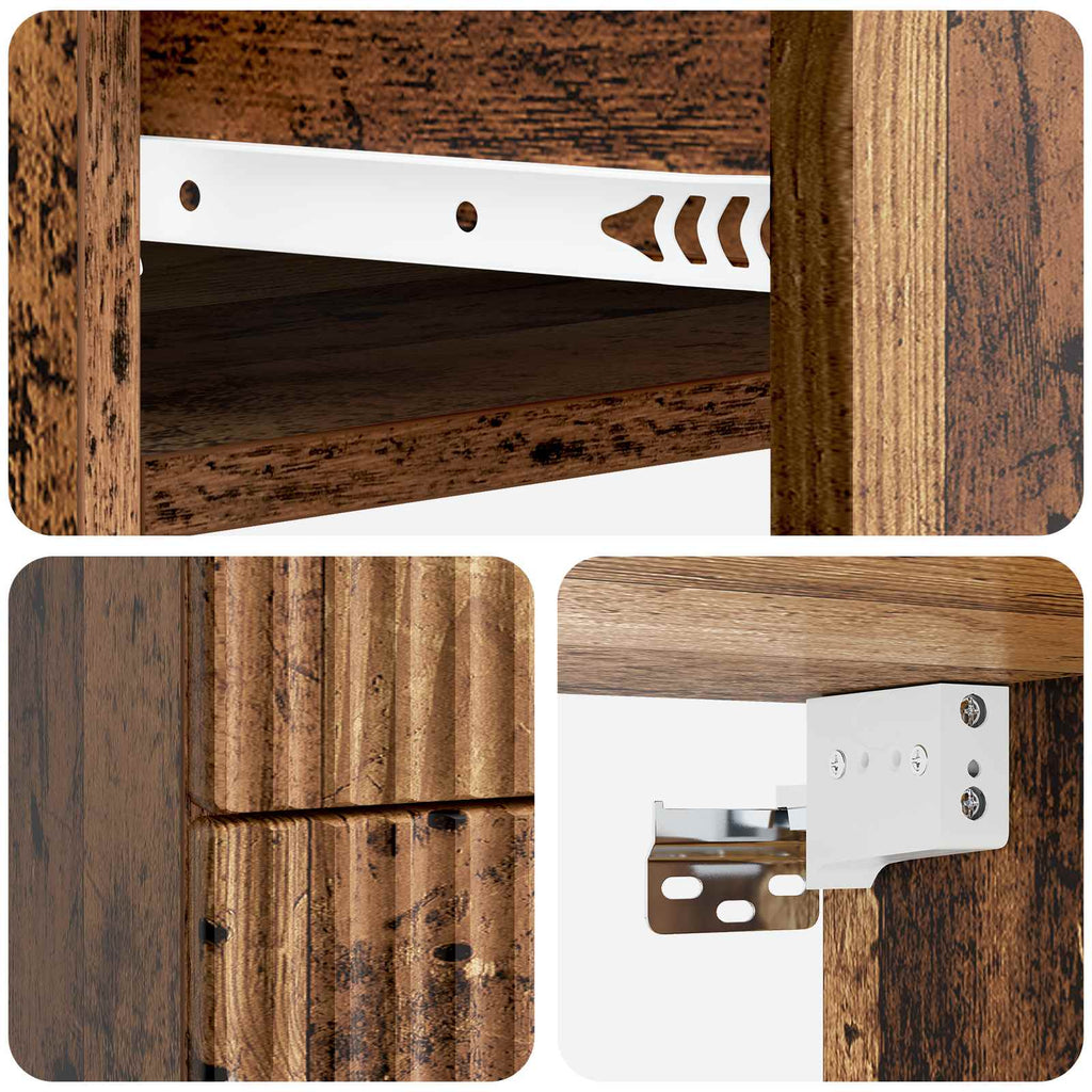 vidaXL Wisząca Szafka Nocna 2 pcs Stare drewno 34,5 x 33 x 40 cm