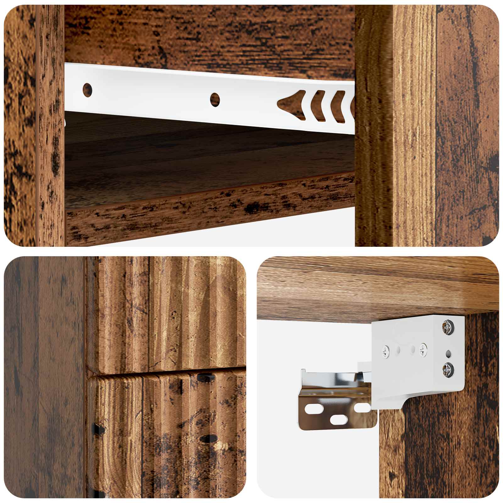 vidaXL Wisząca Szafka Nocna 2 pcs Stare drewno 34,5 x 33 x 40 cm
