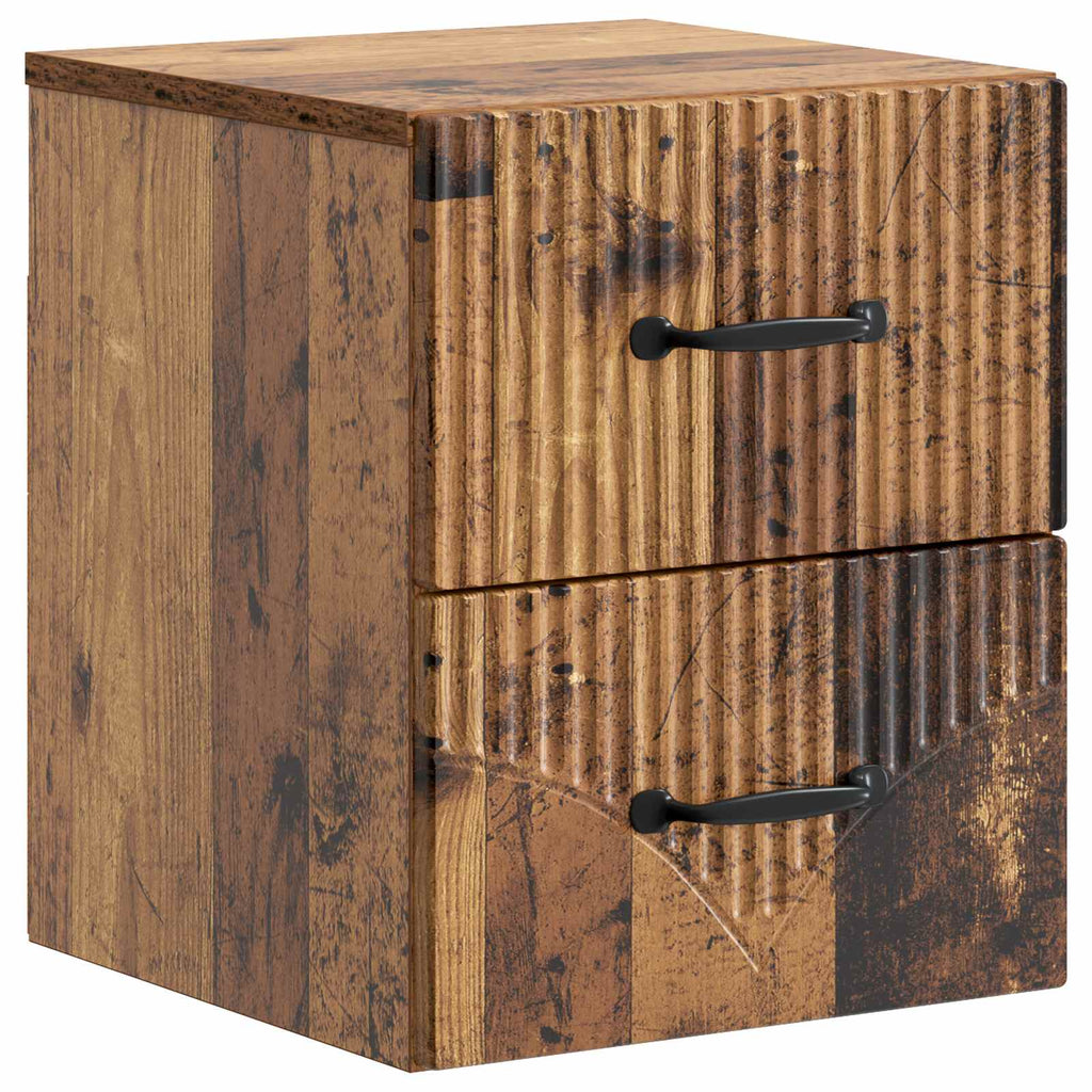 vidaXL Wisząca Szafka Nocna 2 pcs Stare drewno 34,5 x 33 x 40 cm