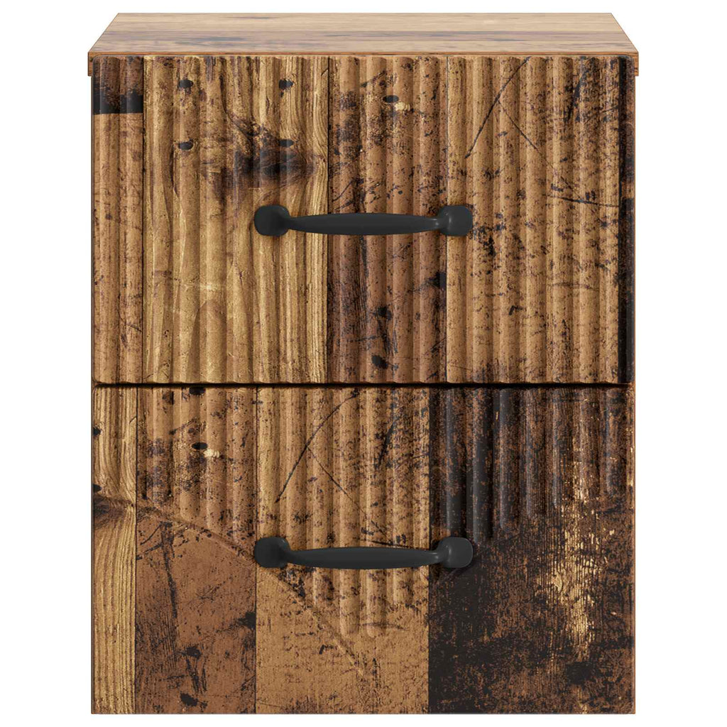 vidaXL Wisząca Szafka Nocna 2 pcs Stare drewno 34,5 x 33 x 40 cm