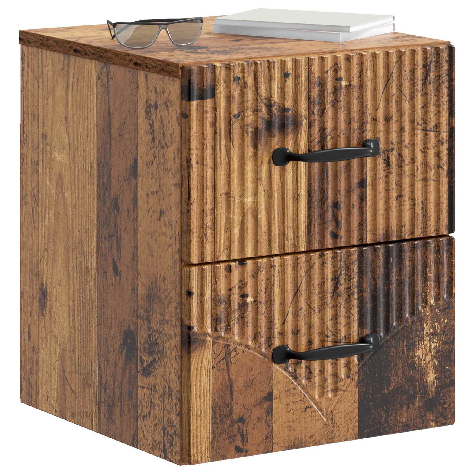 vidaXL Wisząca Szafka Nocna 2 pcs Stare drewno 34,5 x 33 x 40 cm