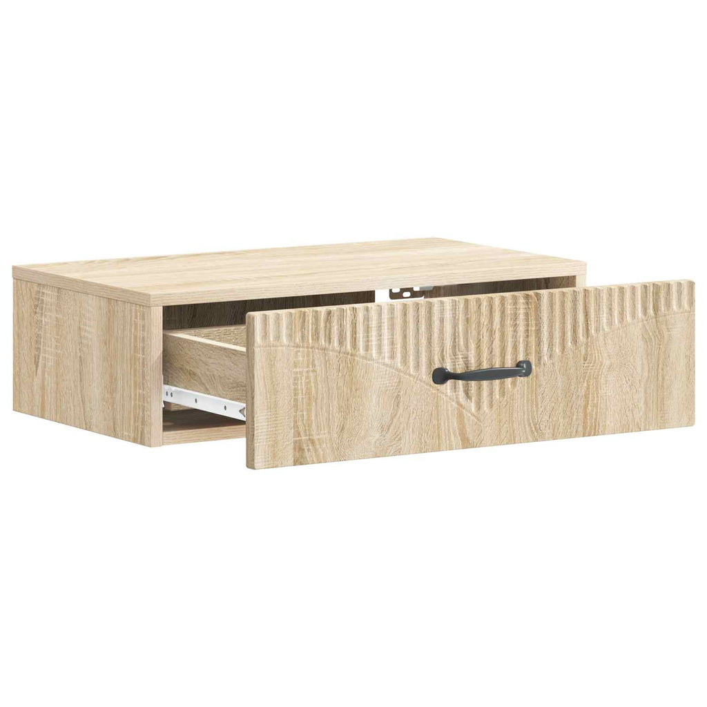 vidaXL Stolik boczny montowany na ścianie dąb Sonoma 59 x 34,5 x 17 cm