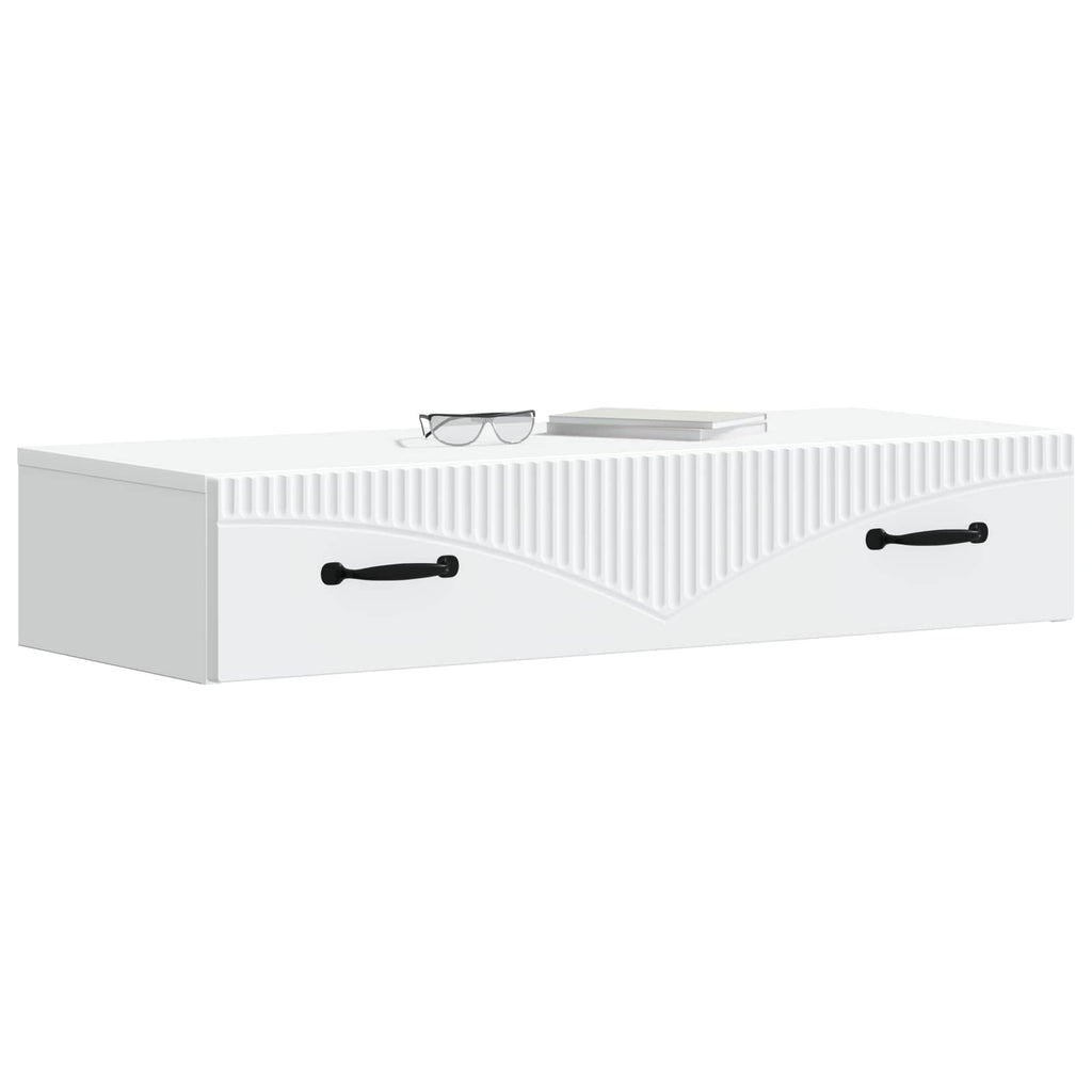 vidaXL Stolik boczny montowany na ścianie Biały 87,5 x 34,5 x 17 cm