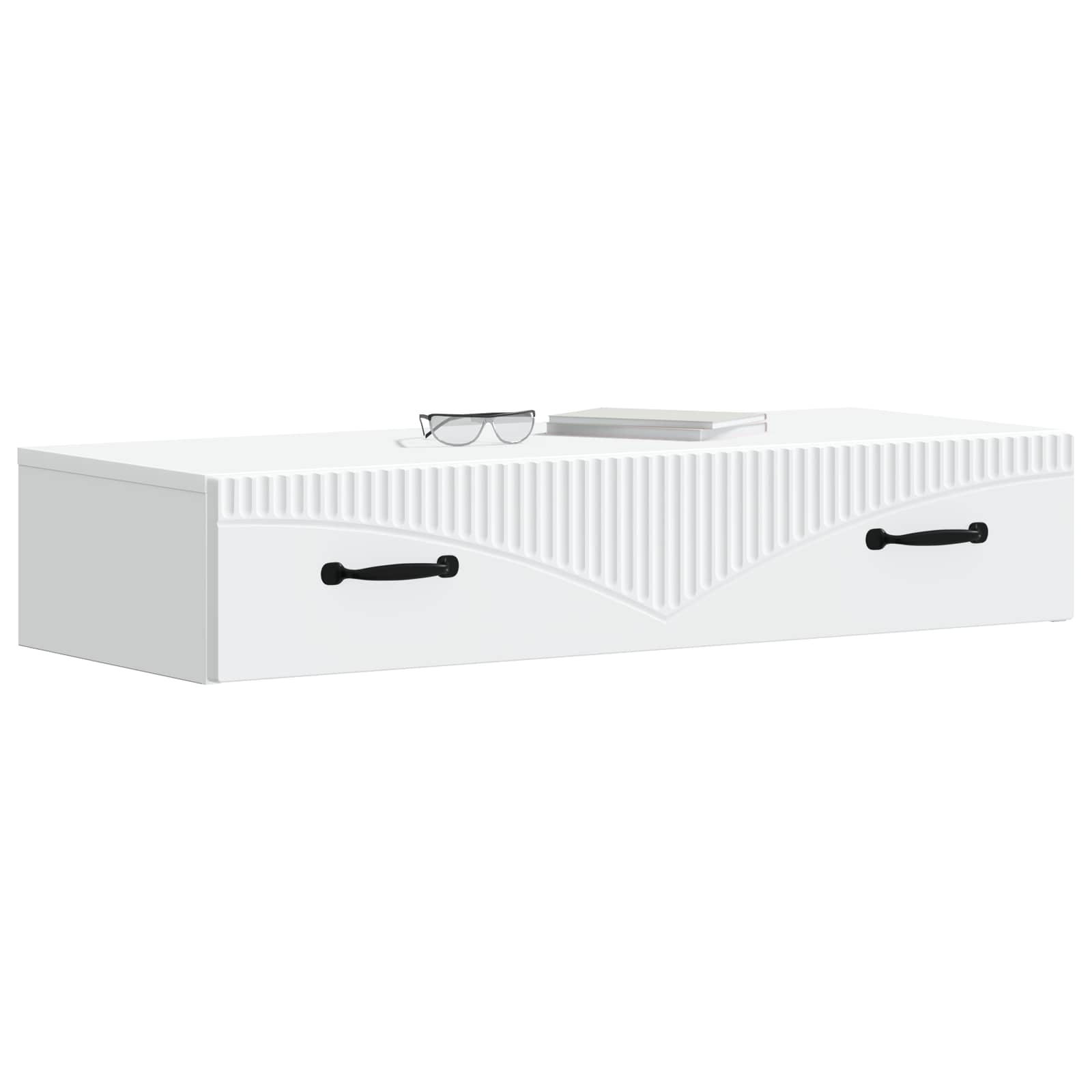 vidaXL Stolik boczny montowany na ścianie Biały 87,5 x 34,5 x 17 cm