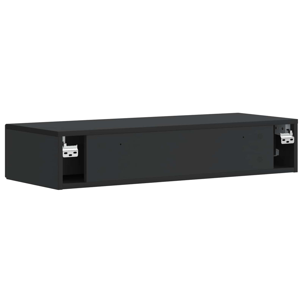vidaXL Stolik boczny montowany na ścianie Czarny 87,5 x 34,5 x 17 cm