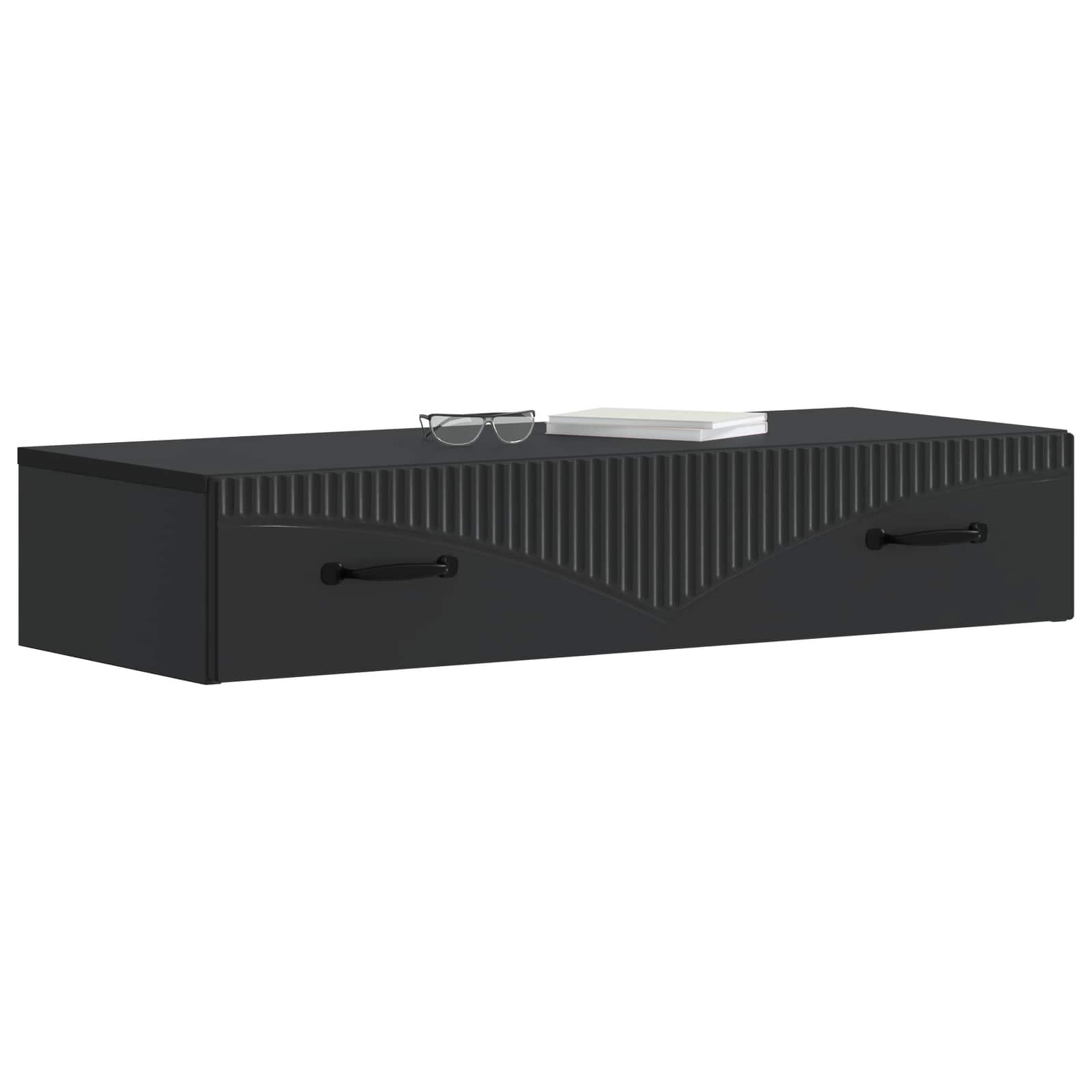 vidaXL Stolik boczny montowany na ścianie Czarny 87,5 x 34,5 x 17 cm