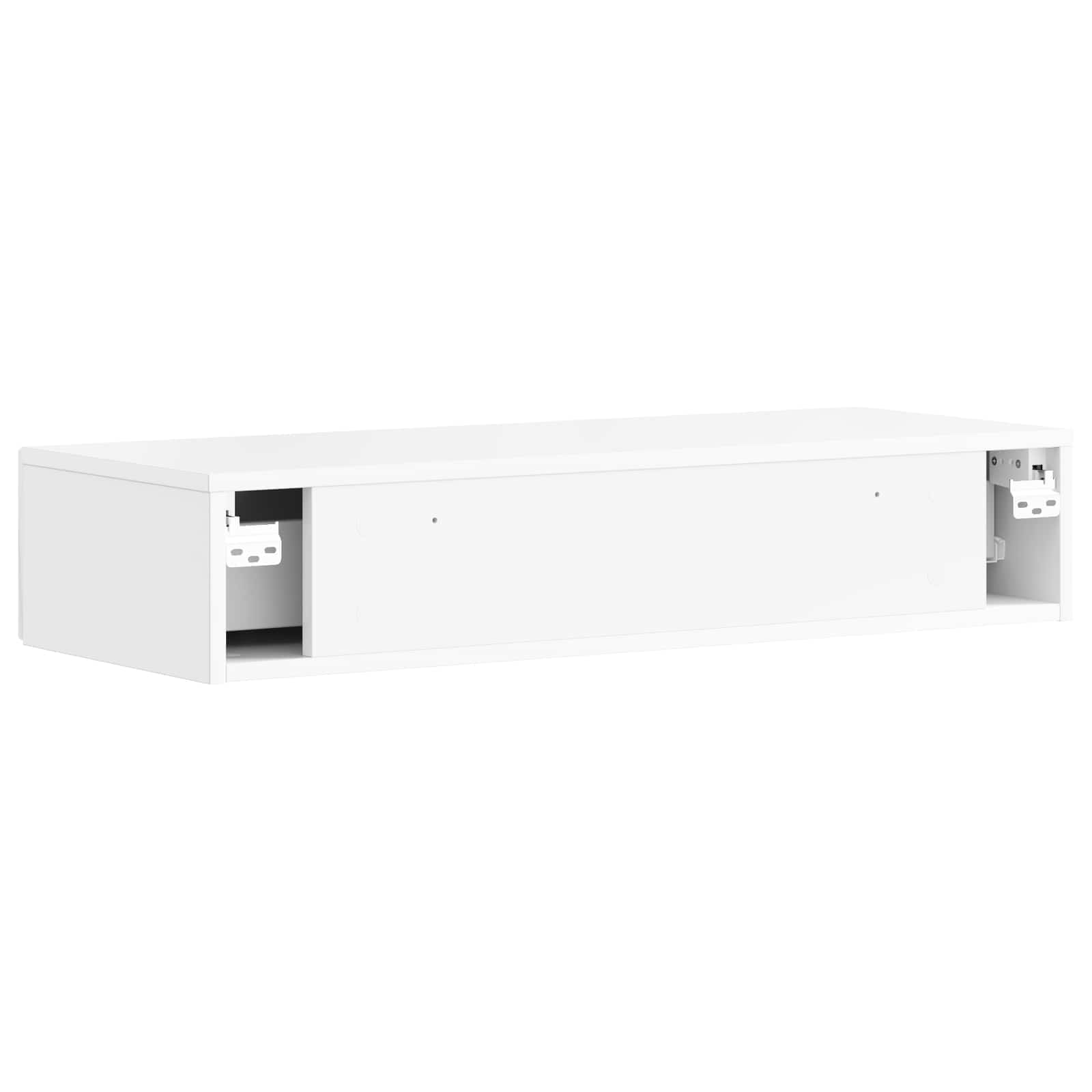 vidaXL Stolik boczny montowany na ścianie Biały wysoki połysk