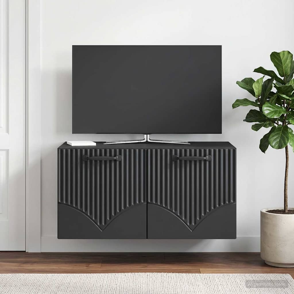 vidaXL Szafka RTV montowana na ścianie Czarny 59,5 x 41 x 30 cm