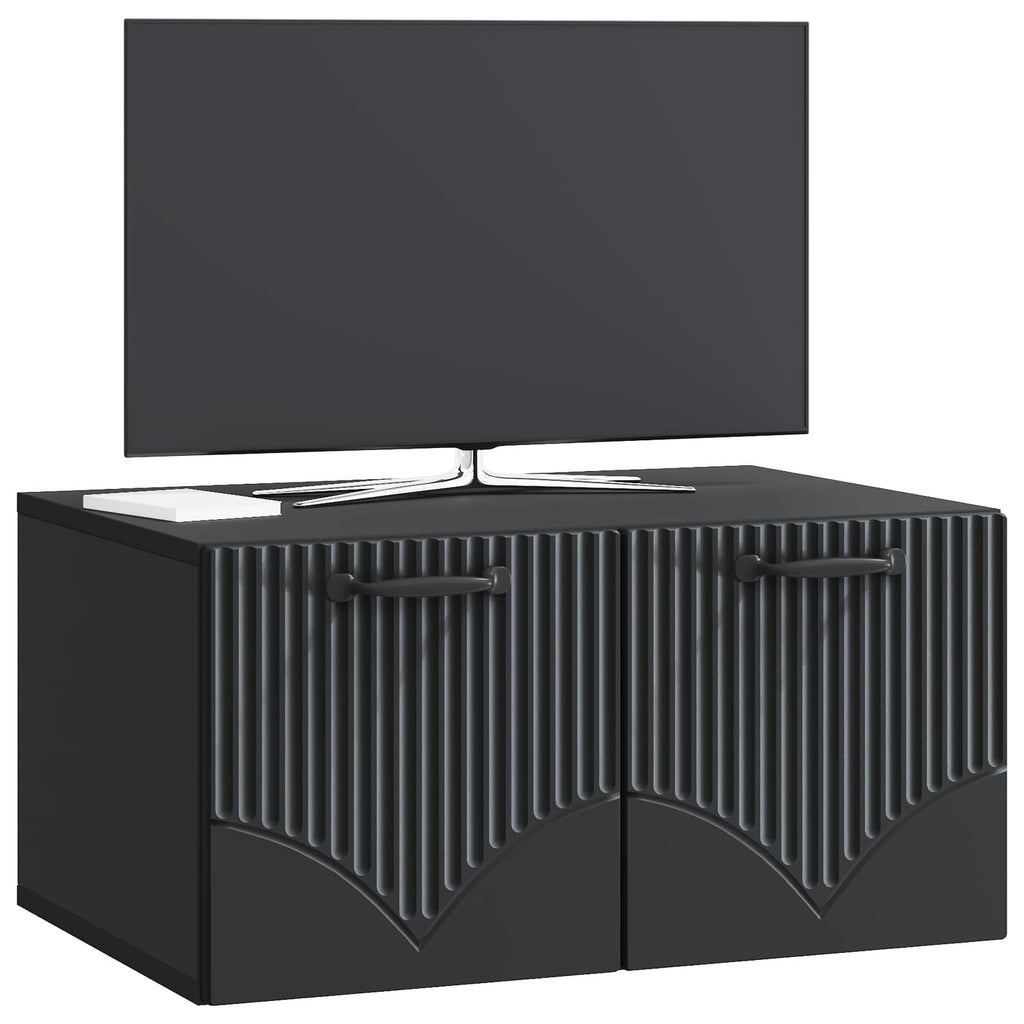 vidaXL Szafka RTV montowana na ścianie Czarny 59,5 x 41 x 30 cm