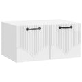 vidaXL Szafka RTV montowana na ścianie Biały wysoki połysk
