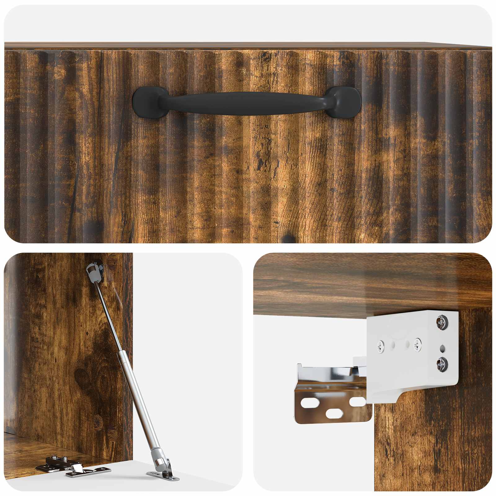 vidaXL Szafka RTV montowana na ścianie Dąb wędzony 59,5 x 41 x 30 cm