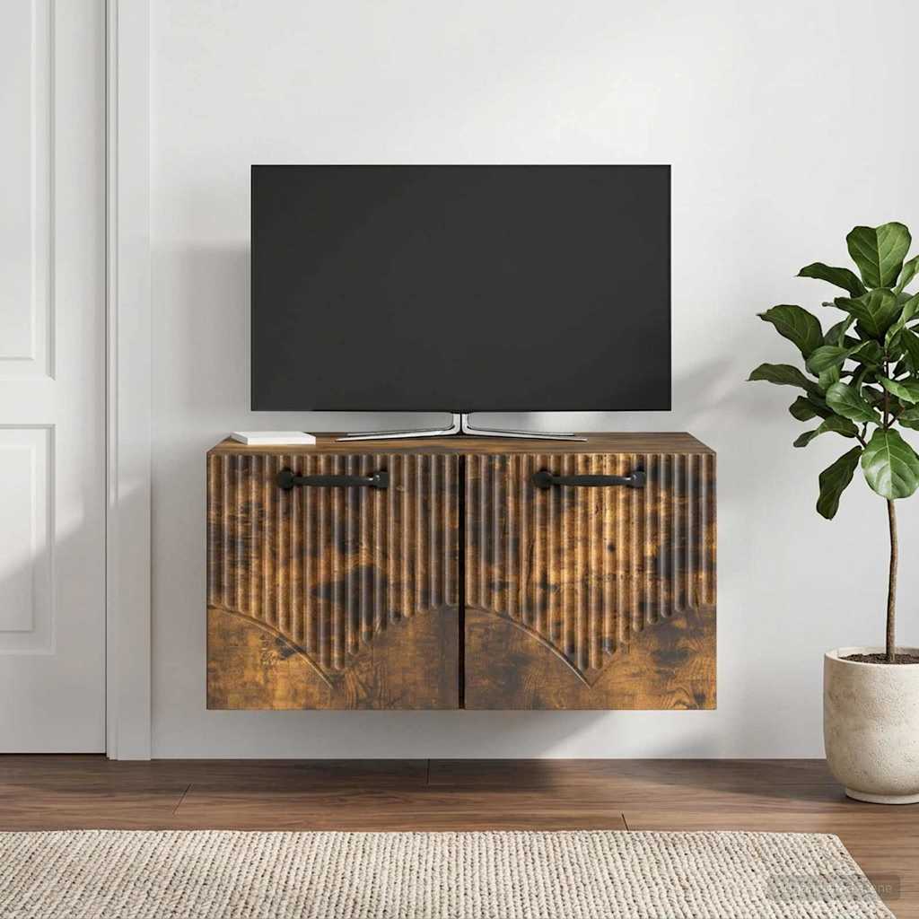 vidaXL Szafka RTV montowana na ścianie Dąb wędzony 59,5 x 41 x 30 cm