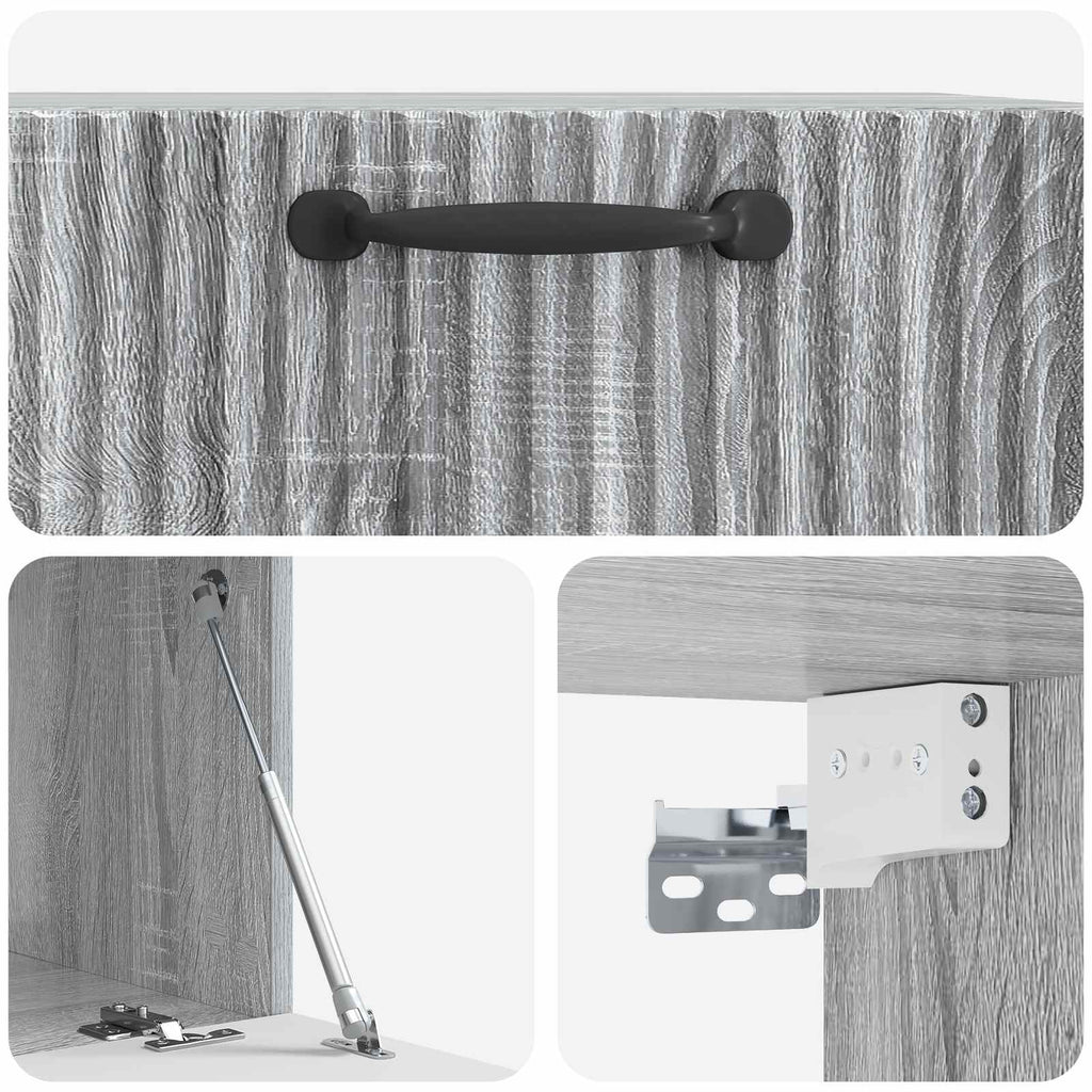 vidaXL Szafka RTV montowana na ścianie Szary Sonoma 59,5 x 41 x 30 cm
