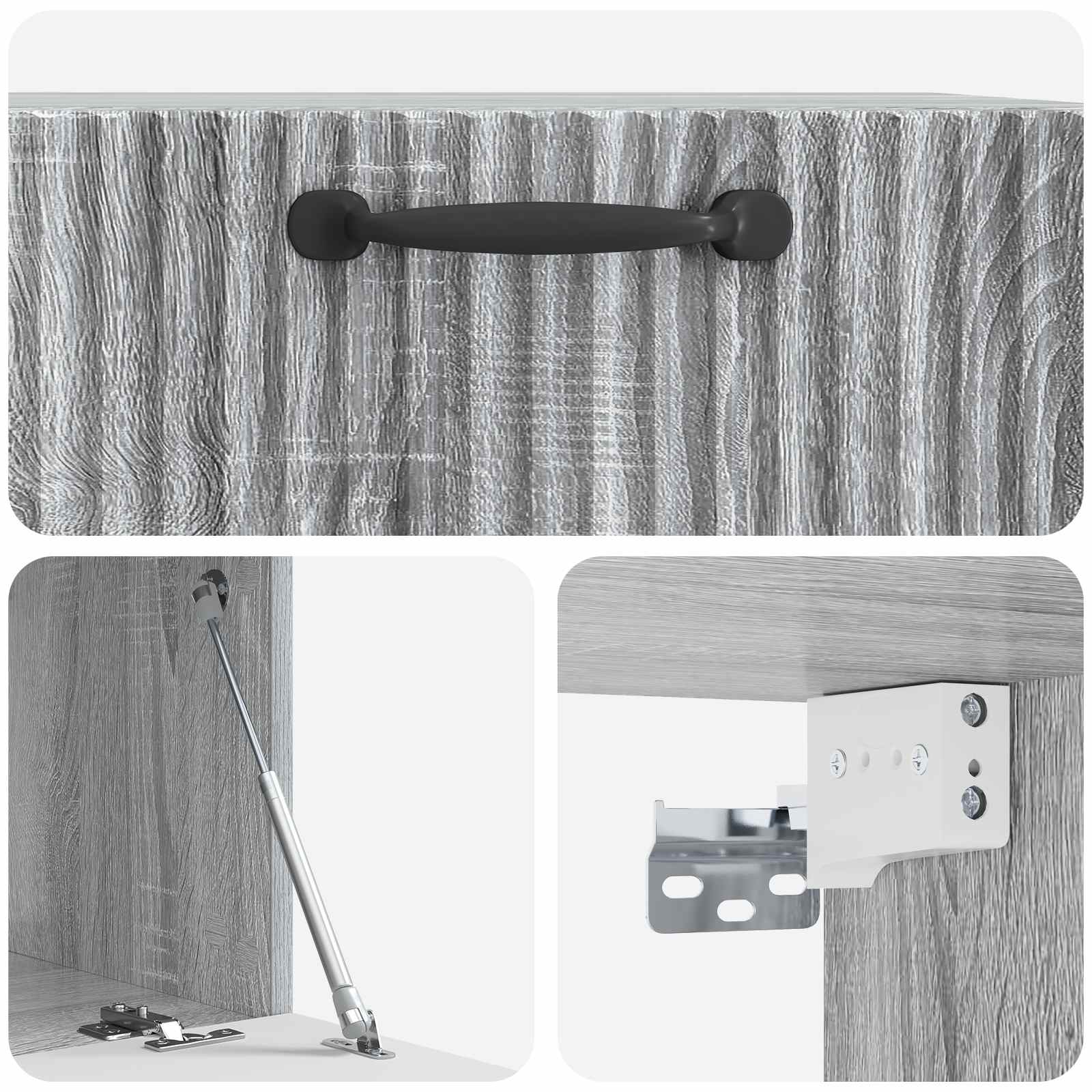 vidaXL Szafka RTV montowana na ścianie Szary Sonoma 59,5 x 41 x 30 cm