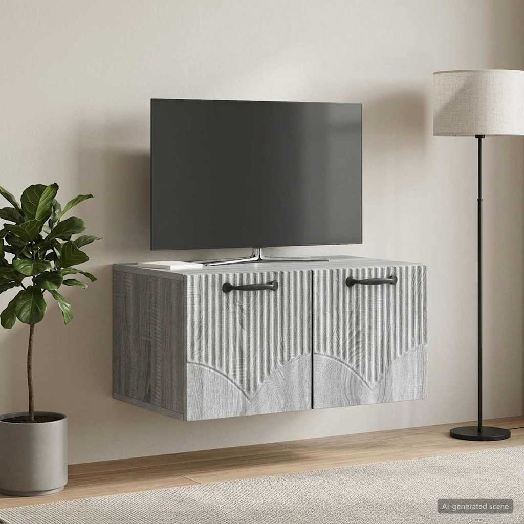 vidaXL Szafka RTV montowana na ścianie Szary Sonoma 59,5 x 41 x 30 cm