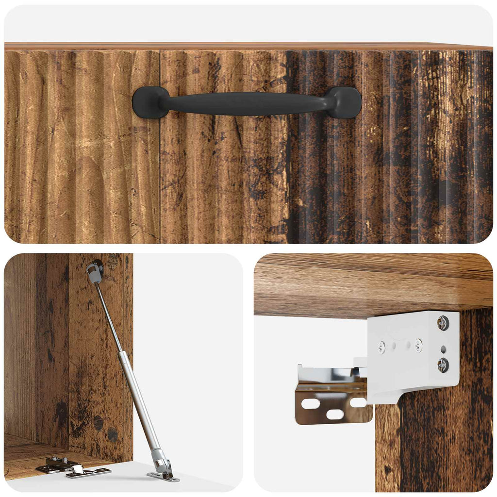 vidaXL Szafka RTV montowana na ścianie Stare drewno 59,5 x 41 x 30 cm