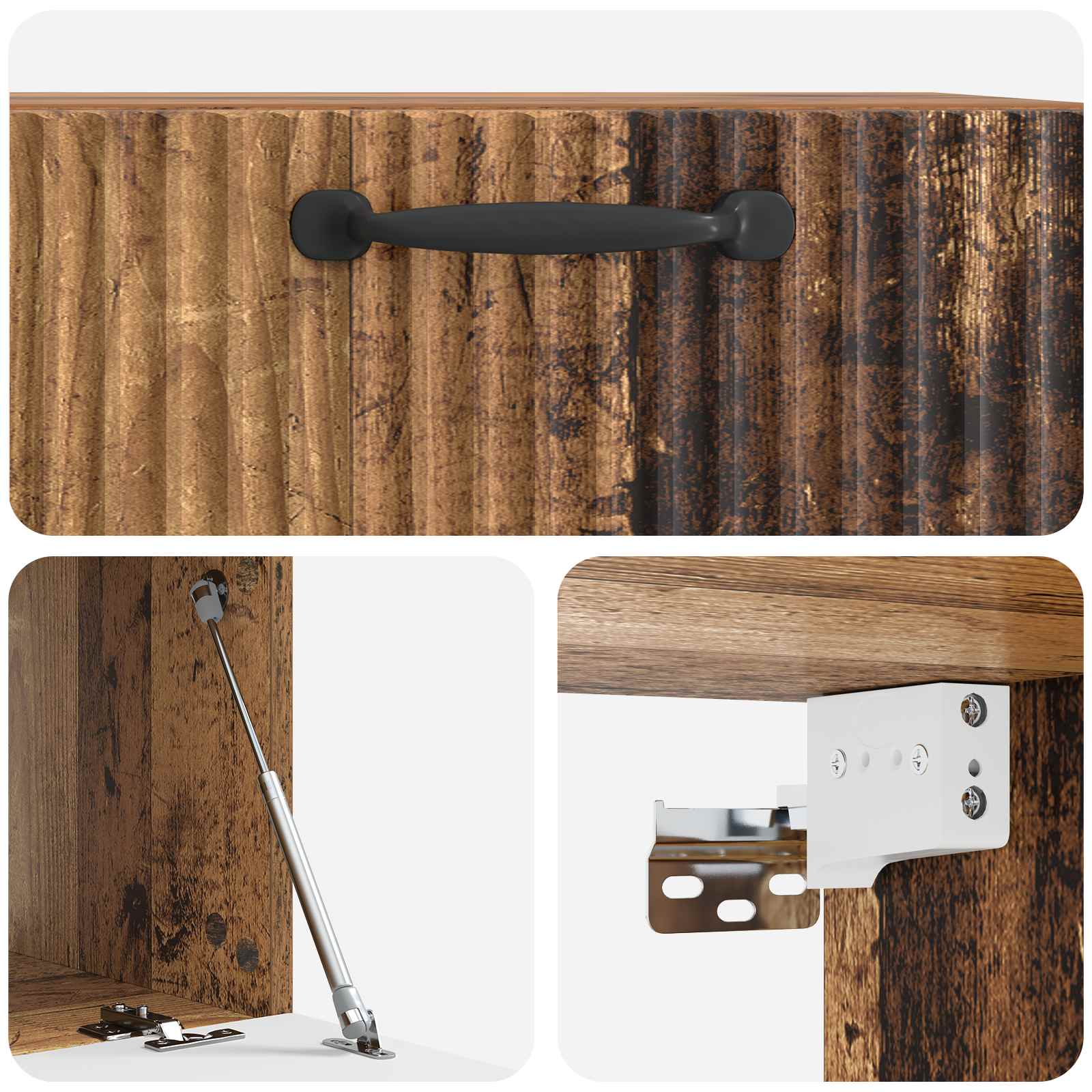 vidaXL Szafka RTV montowana na ścianie Stare drewno 59,5 x 41 x 30 cm