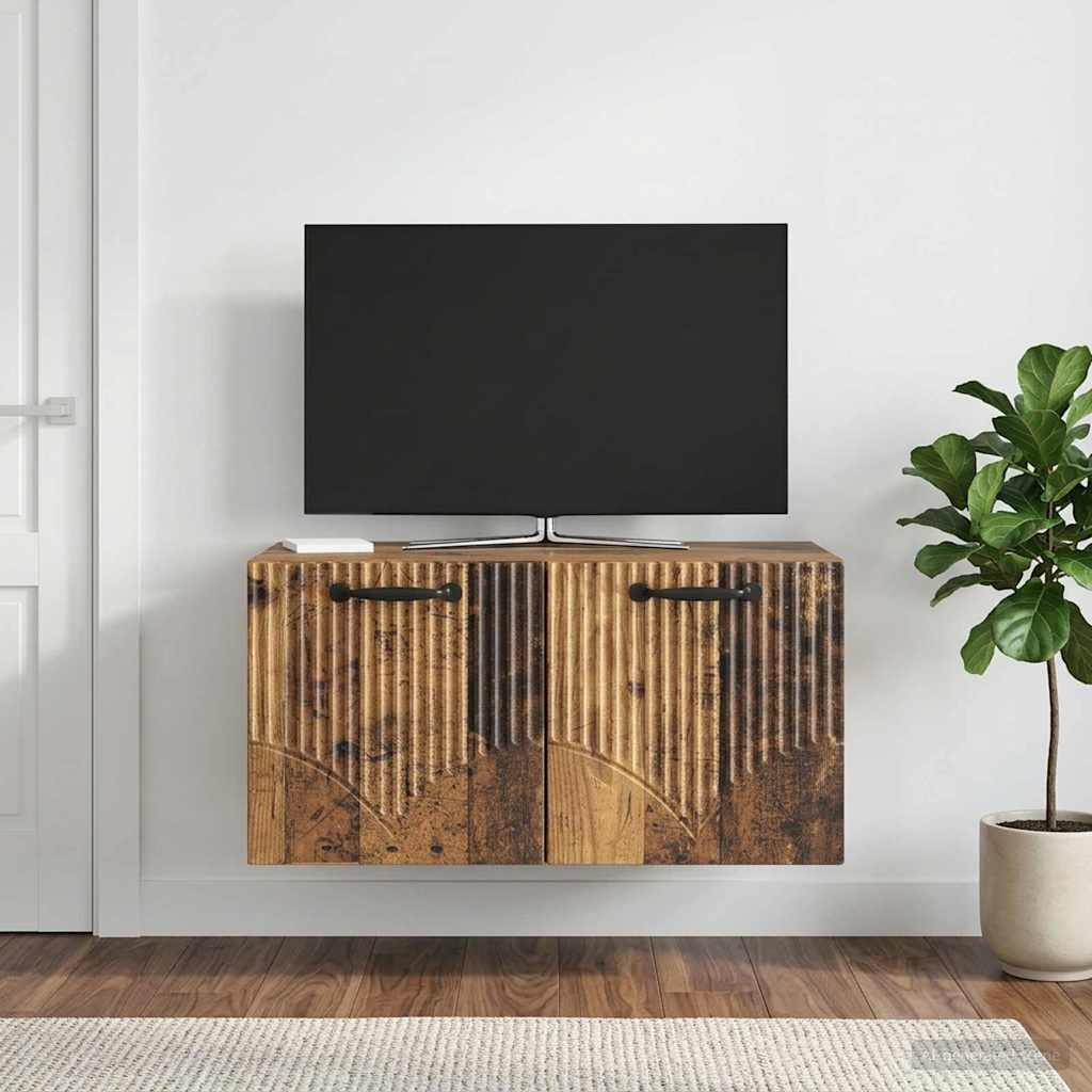 vidaXL Szafka RTV montowana na ścianie Stare drewno 59,5 x 41 x 30 cm