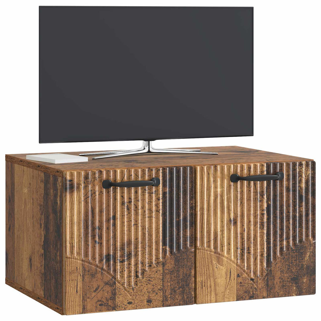 vidaXL Szafka RTV montowana na ścianie Stare drewno 59,5 x 41 x 30 cm