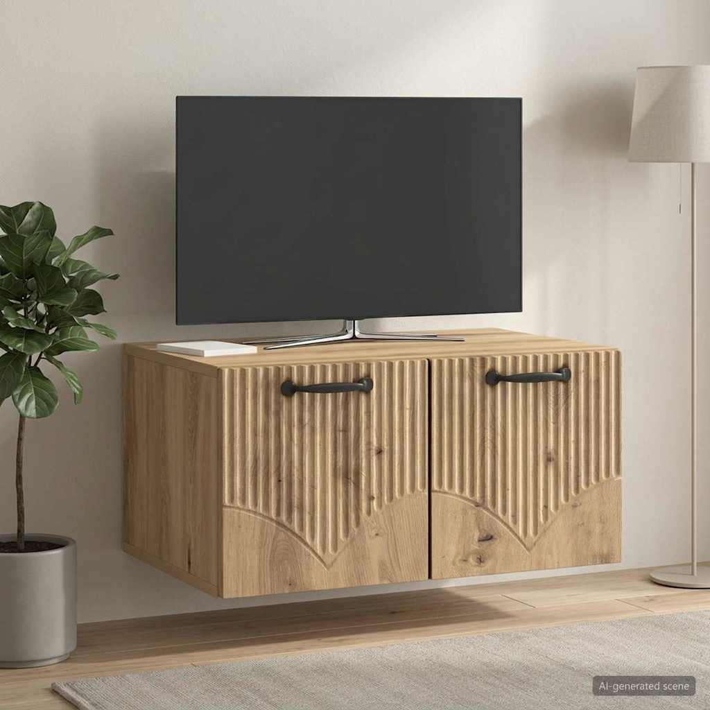 vidaXL Szafka RTV montowana na ścianie 59,5 x 41 x 30 cm Dąb artisan