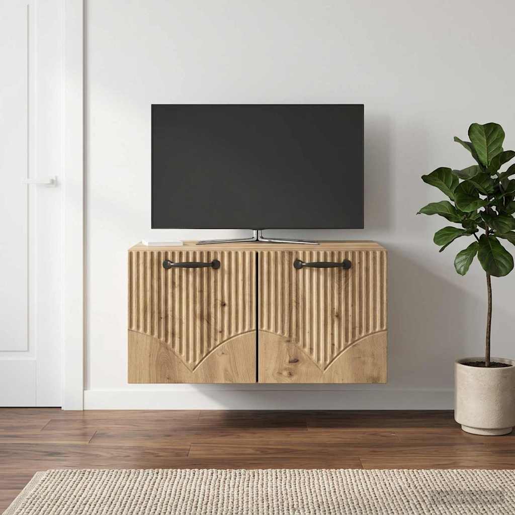 vidaXL Szafka RTV montowana na ścianie 59,5 x 41 x 30 cm Dąb artisan