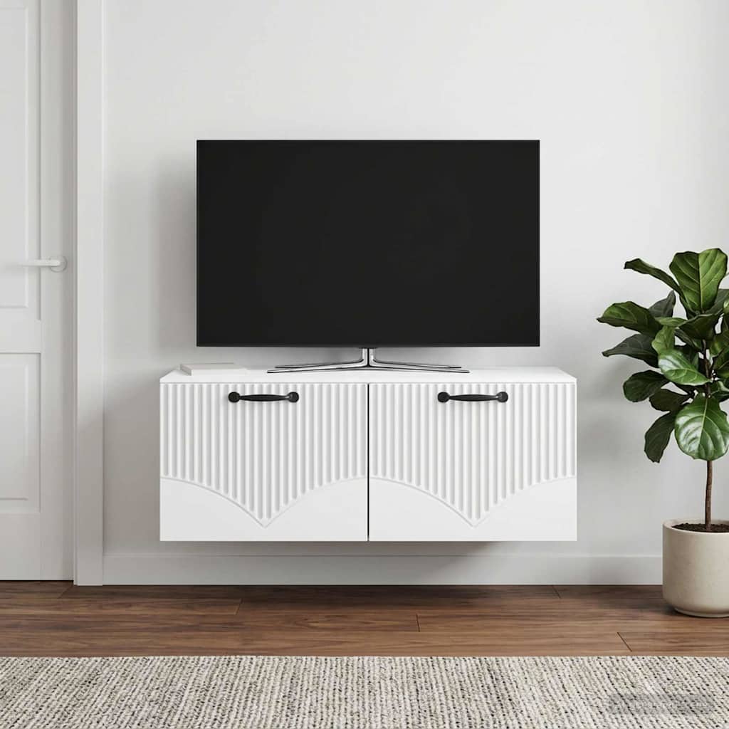 vidaXL Szafka RTV montowana na ścianie Biały 78,5 x 41 x 30 cm