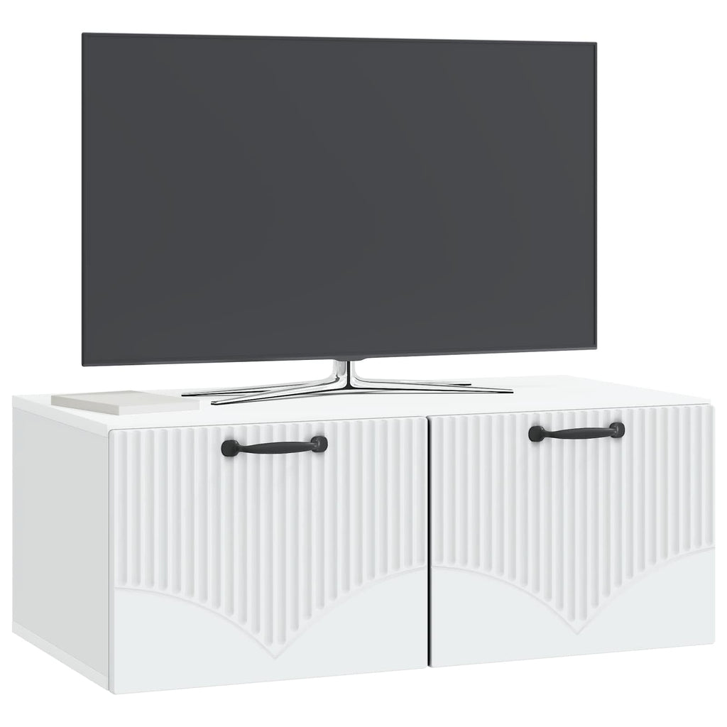 vidaXL Szafka RTV montowana na ścianie Biały 78,5 x 41 x 30 cm