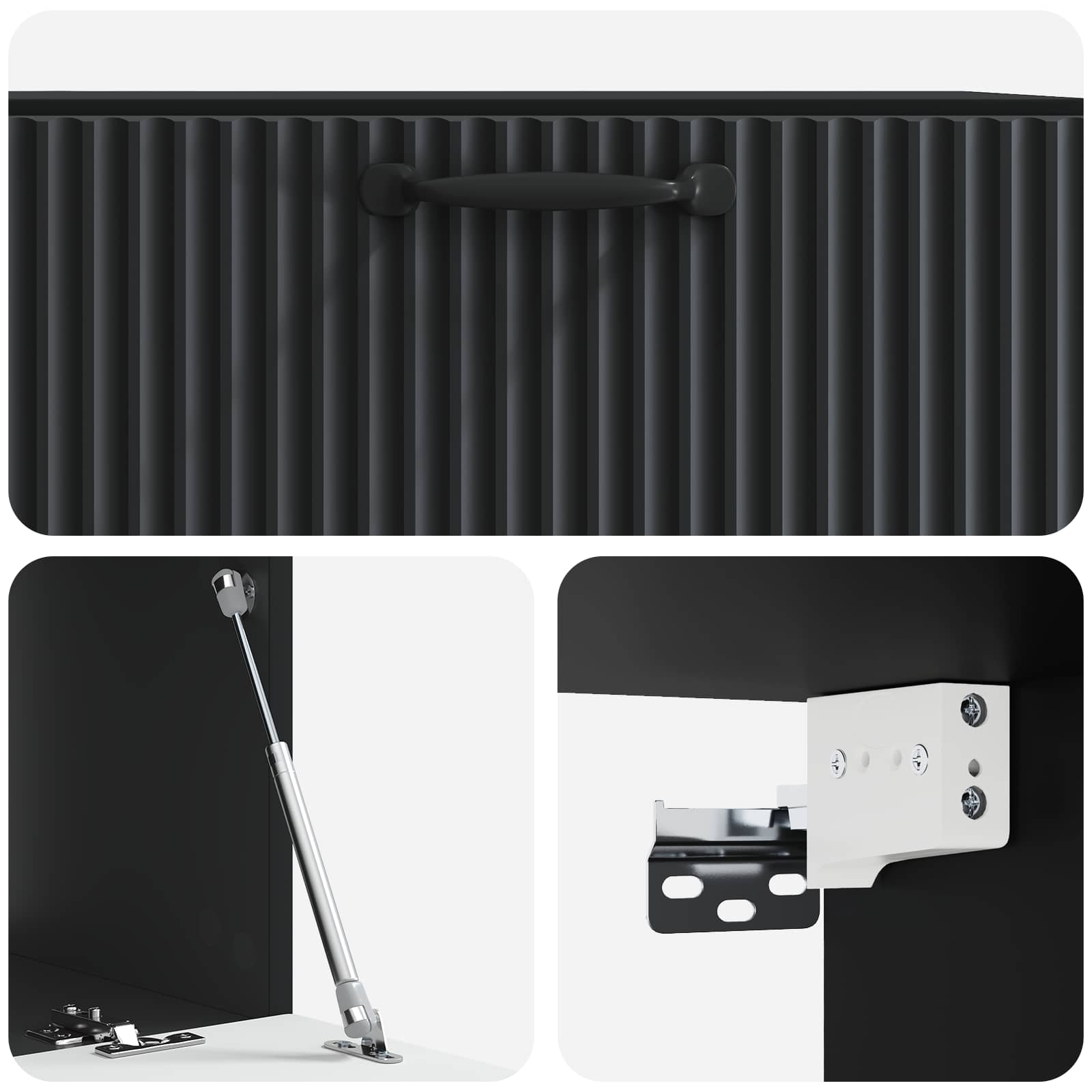 vidaXL Szafka RTV montowana na ścianie Czarny 78,5 x 41 x 30 cm