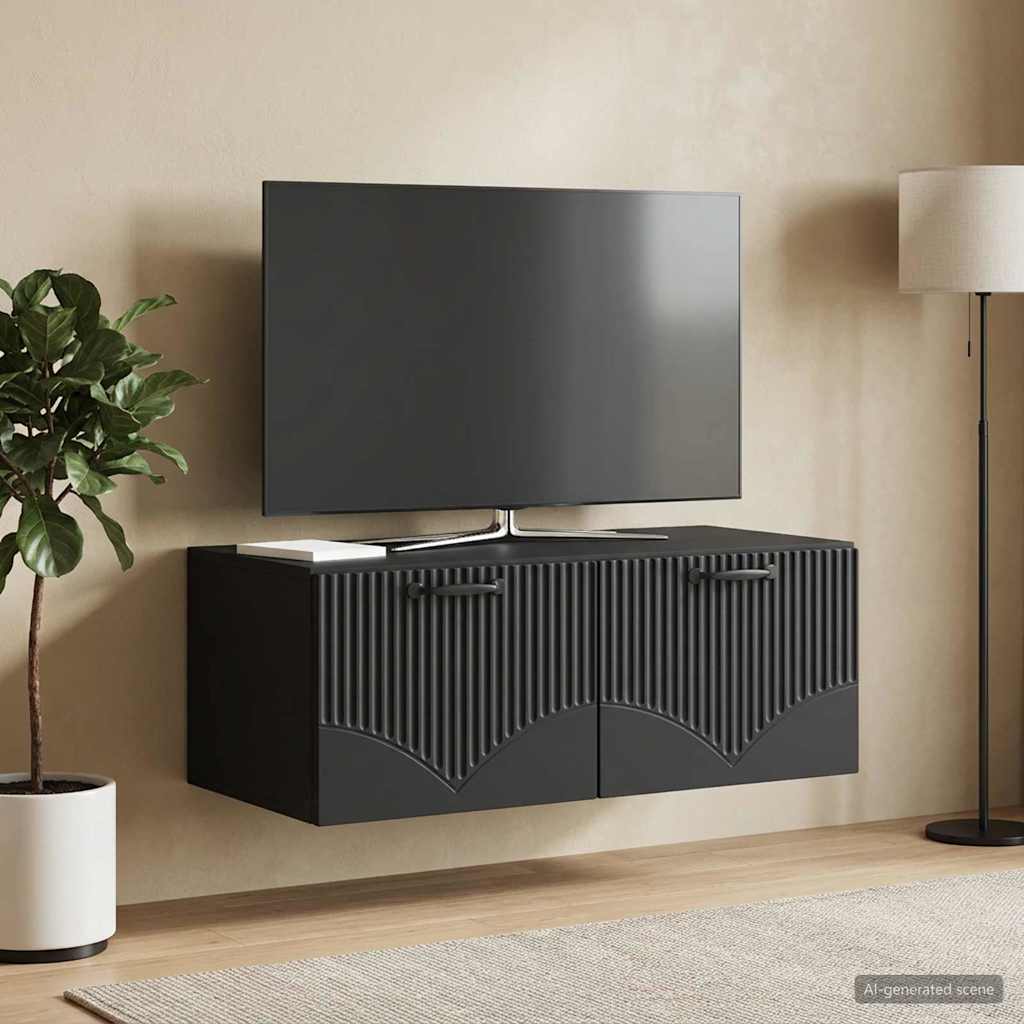 vidaXL Szafka RTV montowana na ścianie Czarny 78,5 x 41 x 30 cm