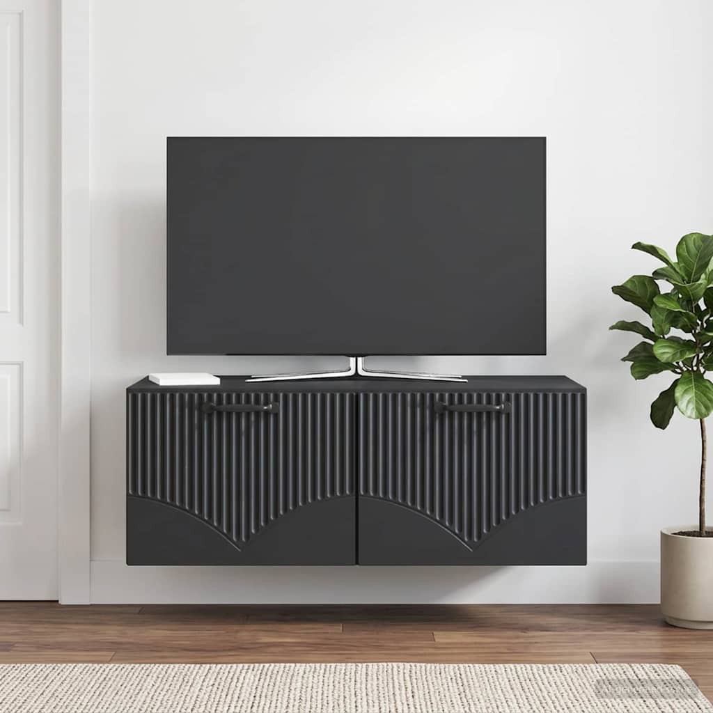 vidaXL Szafka RTV montowana na ścianie Czarny 78,5 x 41 x 30 cm