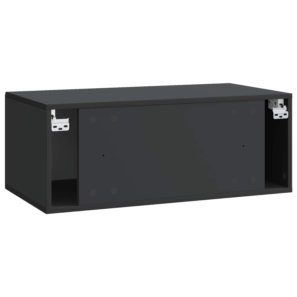 vidaXL Szafka RTV montowana na ścianie Czarny 78,5 x 41 x 30 cm