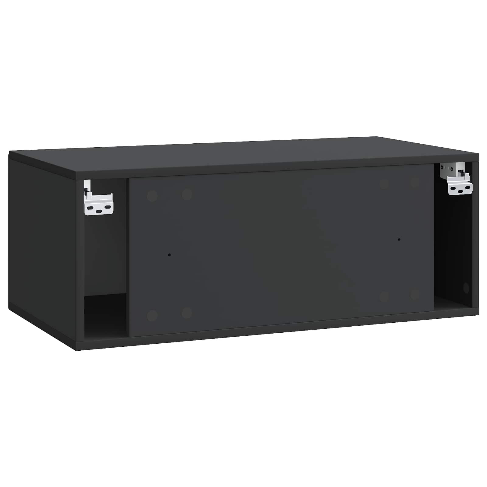 vidaXL Szafka RTV montowana na ścianie Czarny 78,5 x 41 x 30 cm