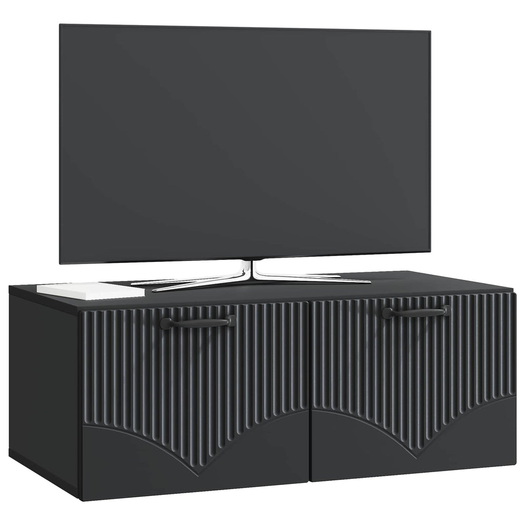 vidaXL Szafka RTV montowana na ścianie Czarny 78,5 x 41 x 30 cm