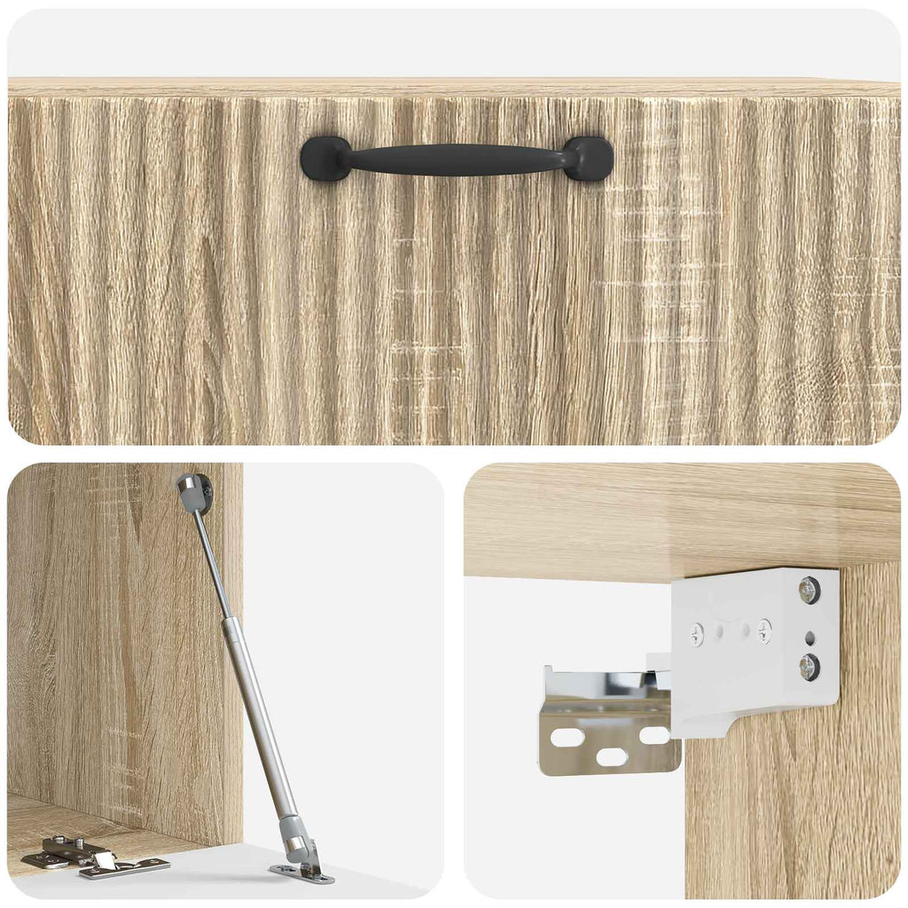 vidaXL Szafka RTV montowana na ścianie dąb Sonoma 78,5 x 41 x 30 cm