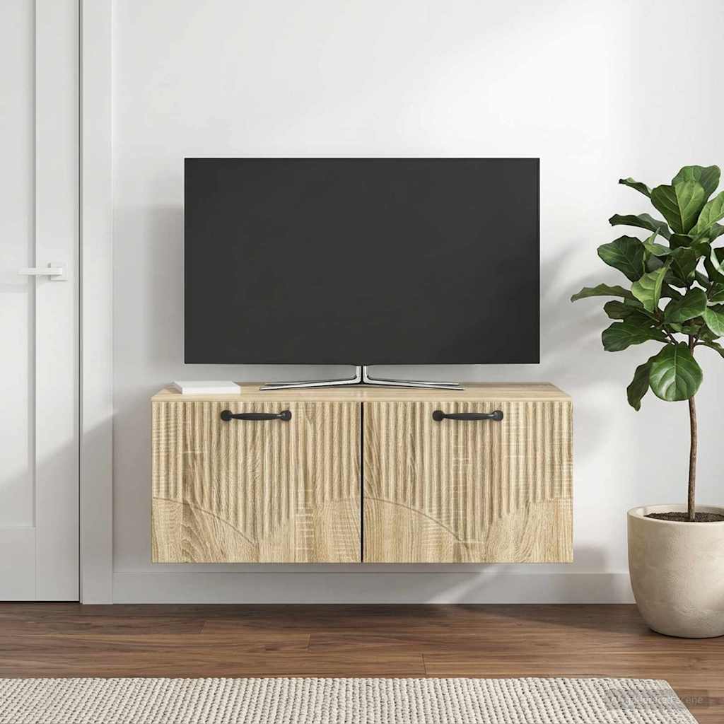 vidaXL Szafka RTV montowana na ścianie dąb Sonoma 78,5 x 41 x 30 cm