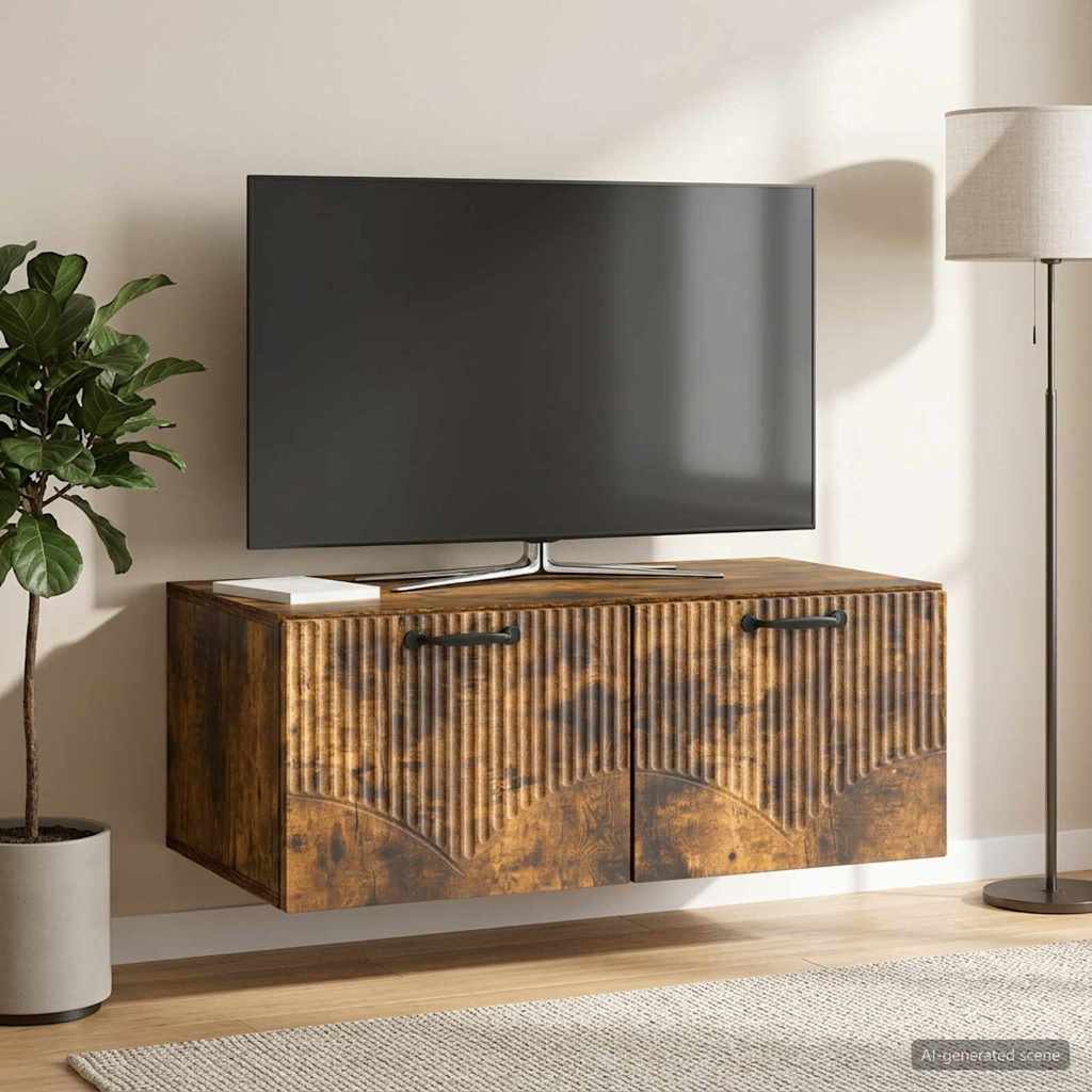 vidaXL Szafka RTV montowana na ścianie Dąb wędzony 78,5 x 41 x 30 cm