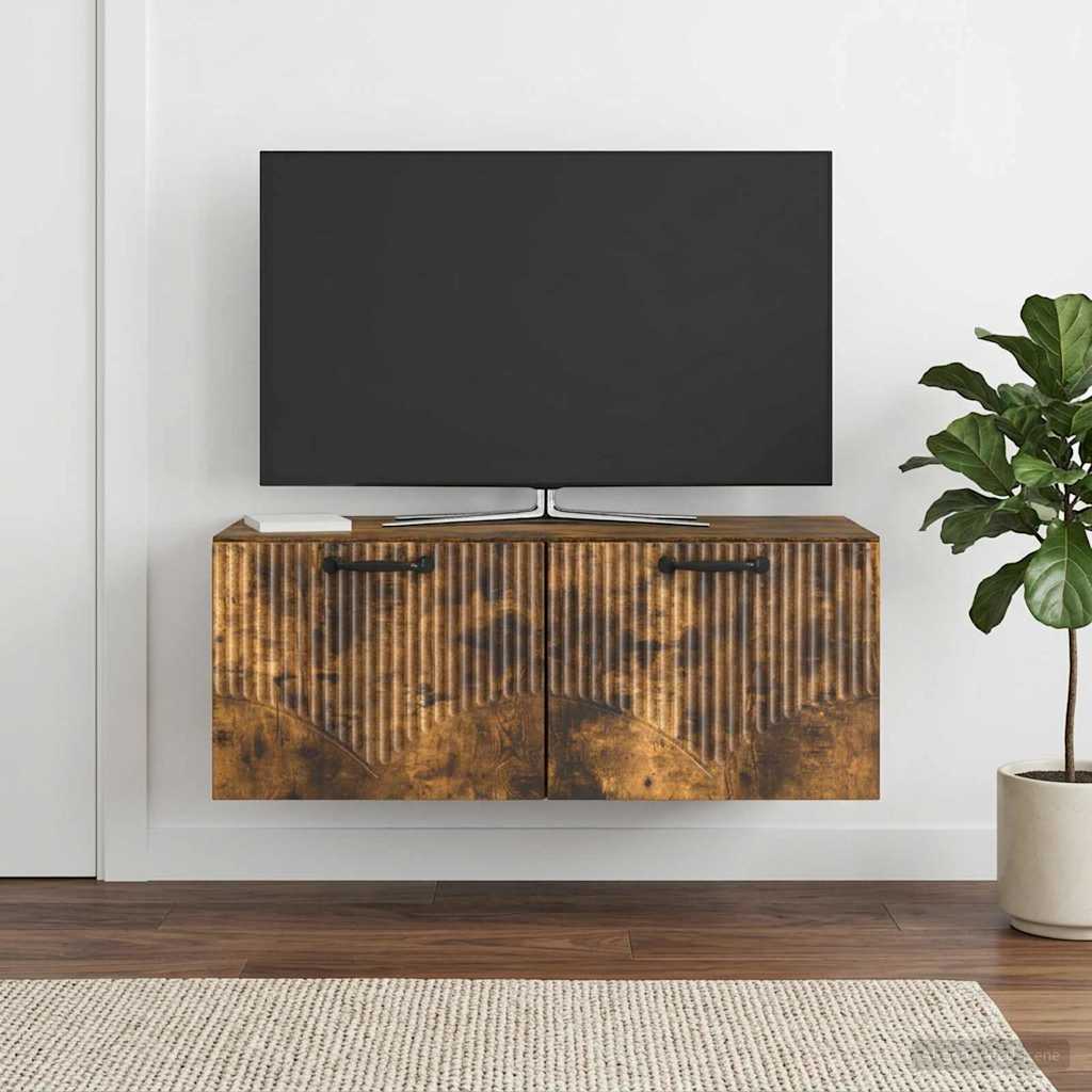 vidaXL Szafka RTV montowana na ścianie Dąb wędzony 78,5 x 41 x 30 cm
